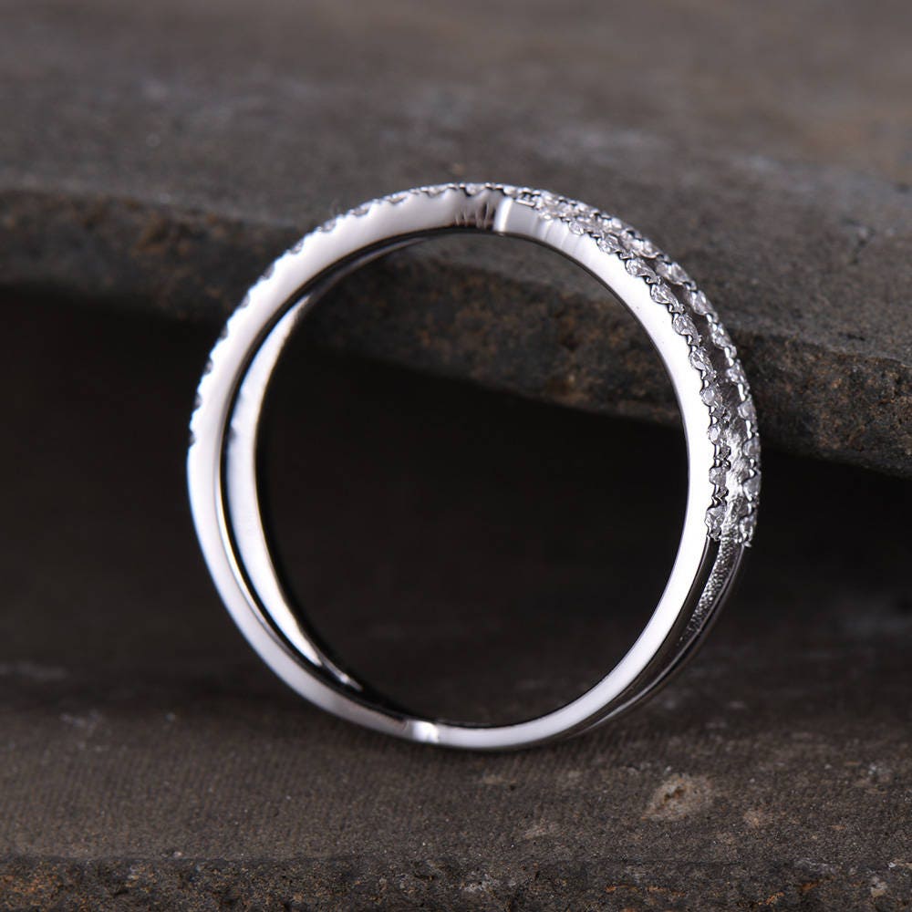 X Ring Criss Cross Ring X Cross Ring Wedding Band Gold X Ring 925 Sterling Silver Thin CZ Ring Micro Pave Ring Knuckle Ring Stacking Ring