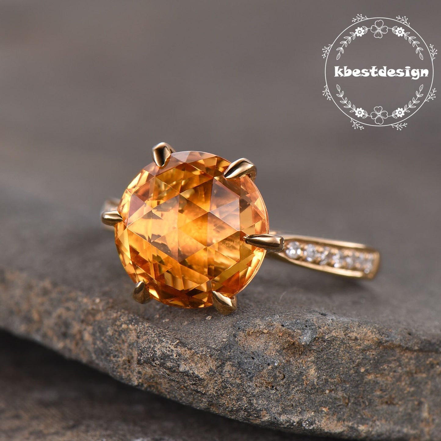 Natural Citrine Ring,Citrine Statement Ring,November Birthstone Ring,Cocktail Ring,Stacking Ring,Round Gemstone Ring,Sterling Silver