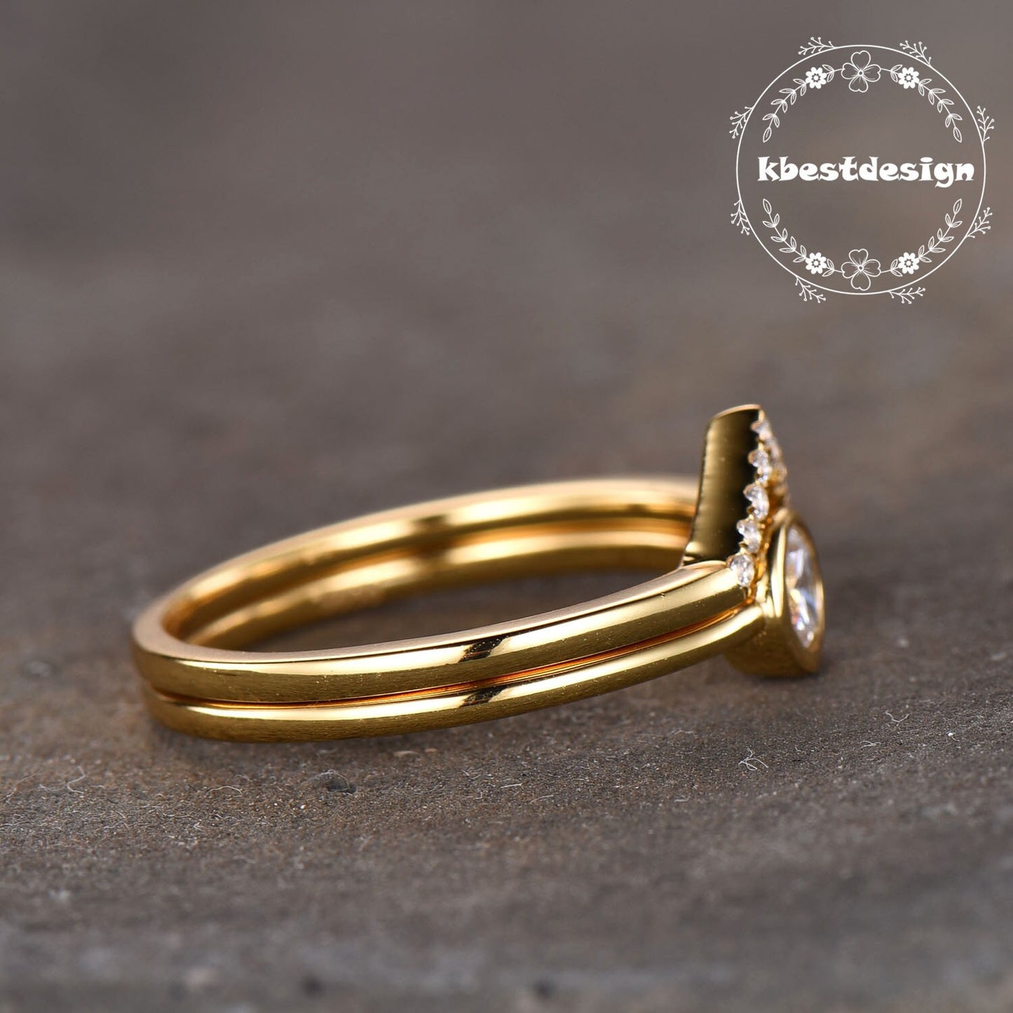 Sterling Silver Ring Set,Minimalist Wedding Ring Set,Stackable Rings,Delicate Rings,Dainty Diamond Simulant Ring Set, Bridal Set