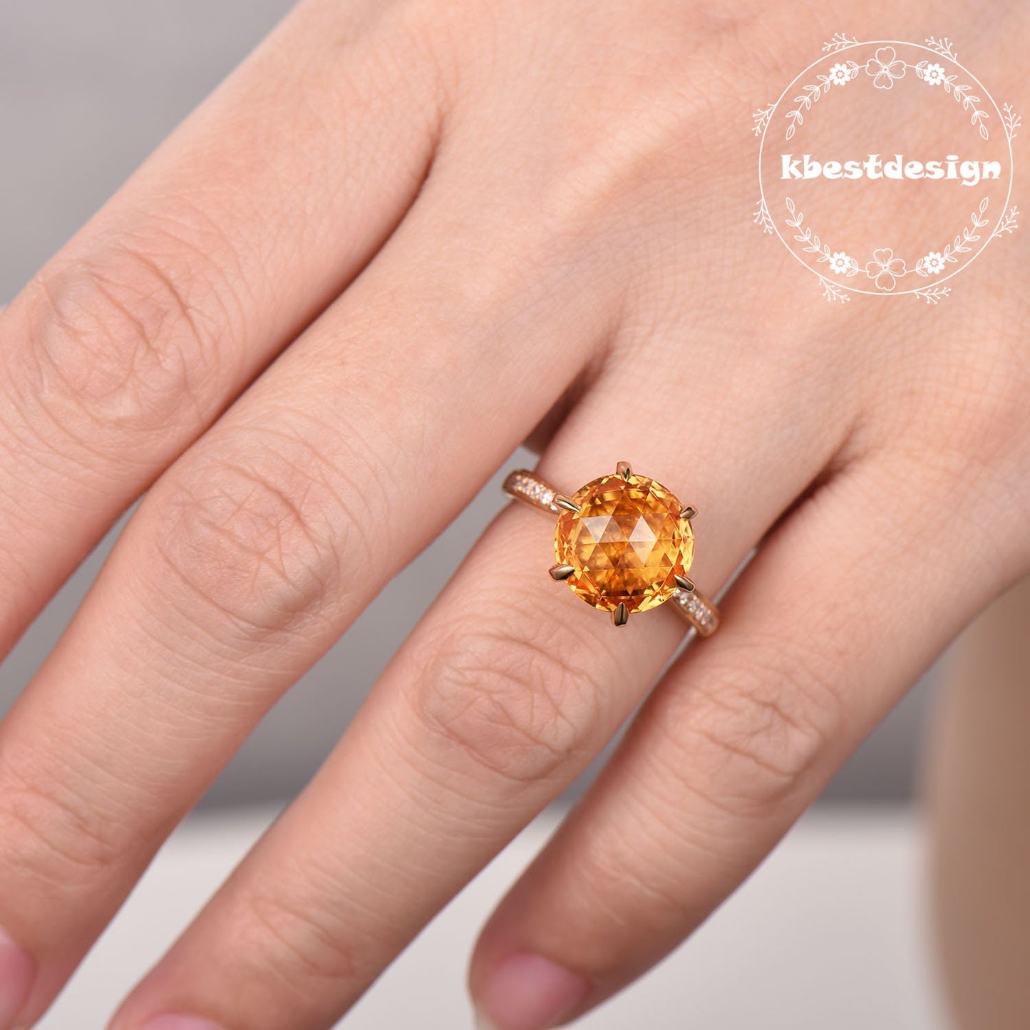 Natural Citrine Ring,Citrine Statement Ring,November Birthstone Ring,Cocktail Ring,Stacking Ring,Round Gemstone Ring,Sterling Silver