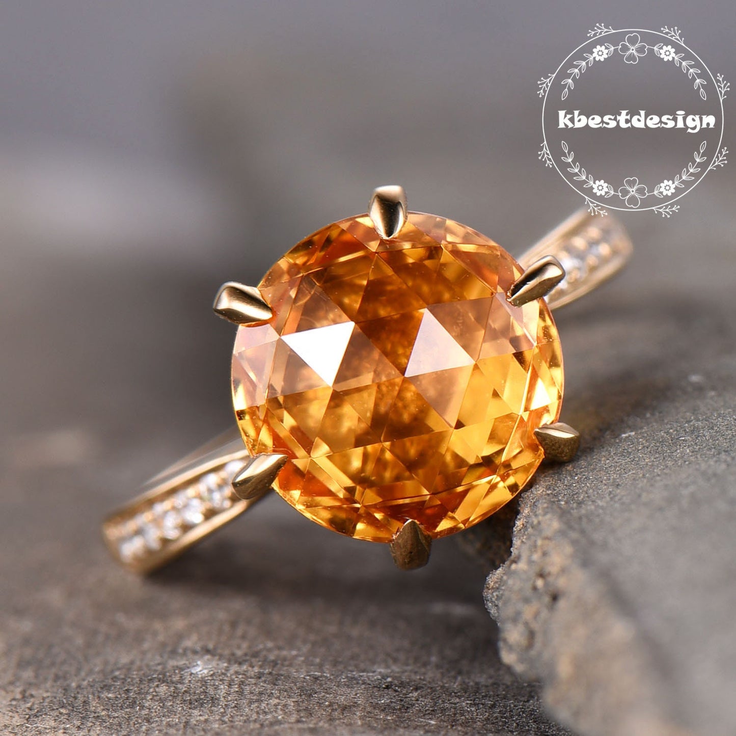 Natural Citrine Ring,Citrine Statement Ring,November Birthstone Ring,Cocktail Ring,Stacking Ring,Round Gemstone Ring,Sterling Silver