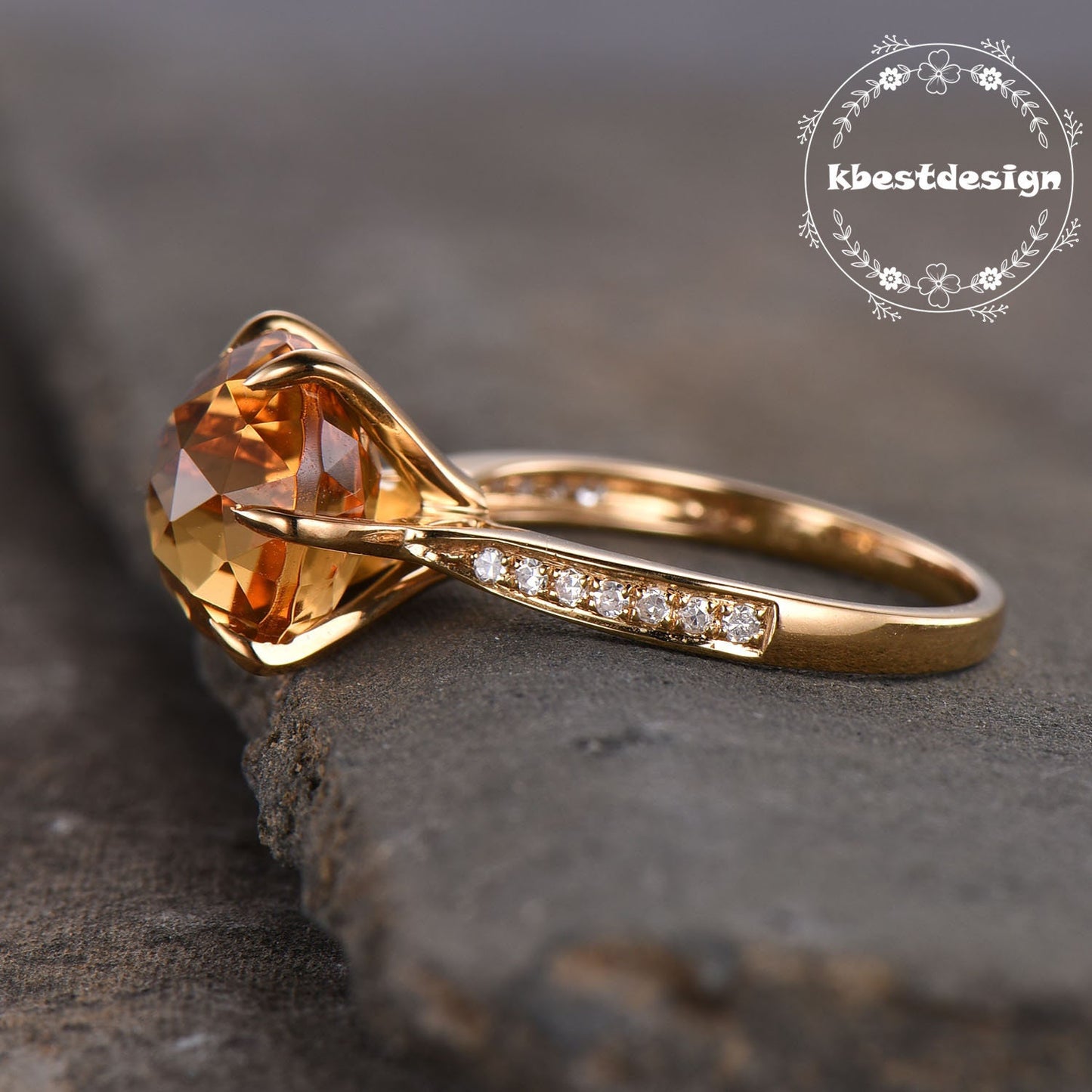 Natural Citrine Ring,Citrine Statement Ring,November Birthstone Ring,Cocktail Ring,Stacking Ring,Round Gemstone Ring,Sterling Silver