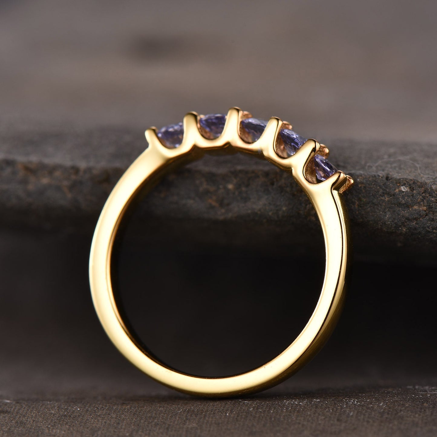 Tanzanite Ring Cluster Natural Tanzanite Wedding Ring Blue Stone Ring Tanzanite Stacking Ring December Birthstone Ring Handmade Jewelry