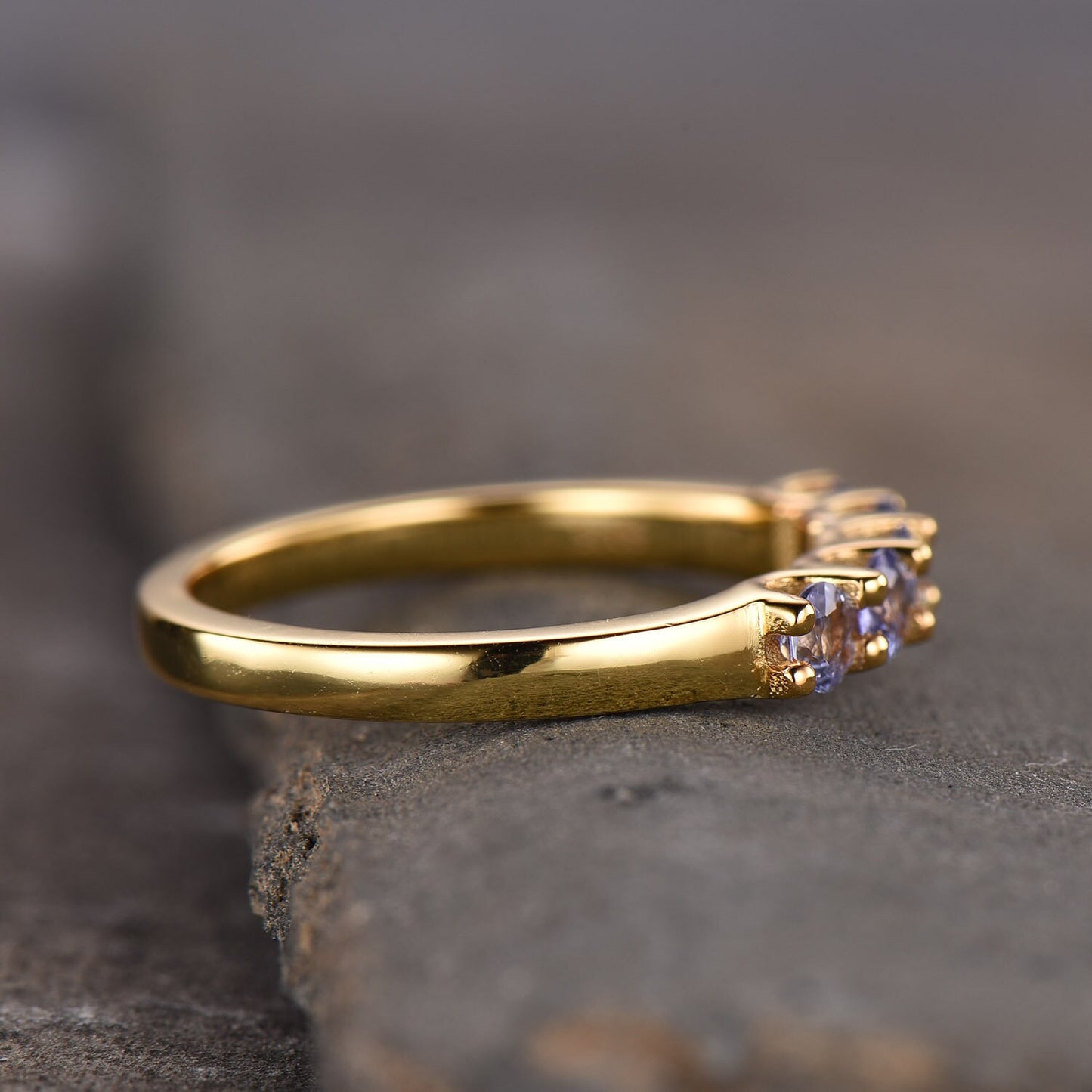 Tanzanite Ring Cluster Natural Tanzanite Wedding Ring Blue Stone Ring Tanzanite Stacking Ring December Birthstone Ring Handmade Jewelry