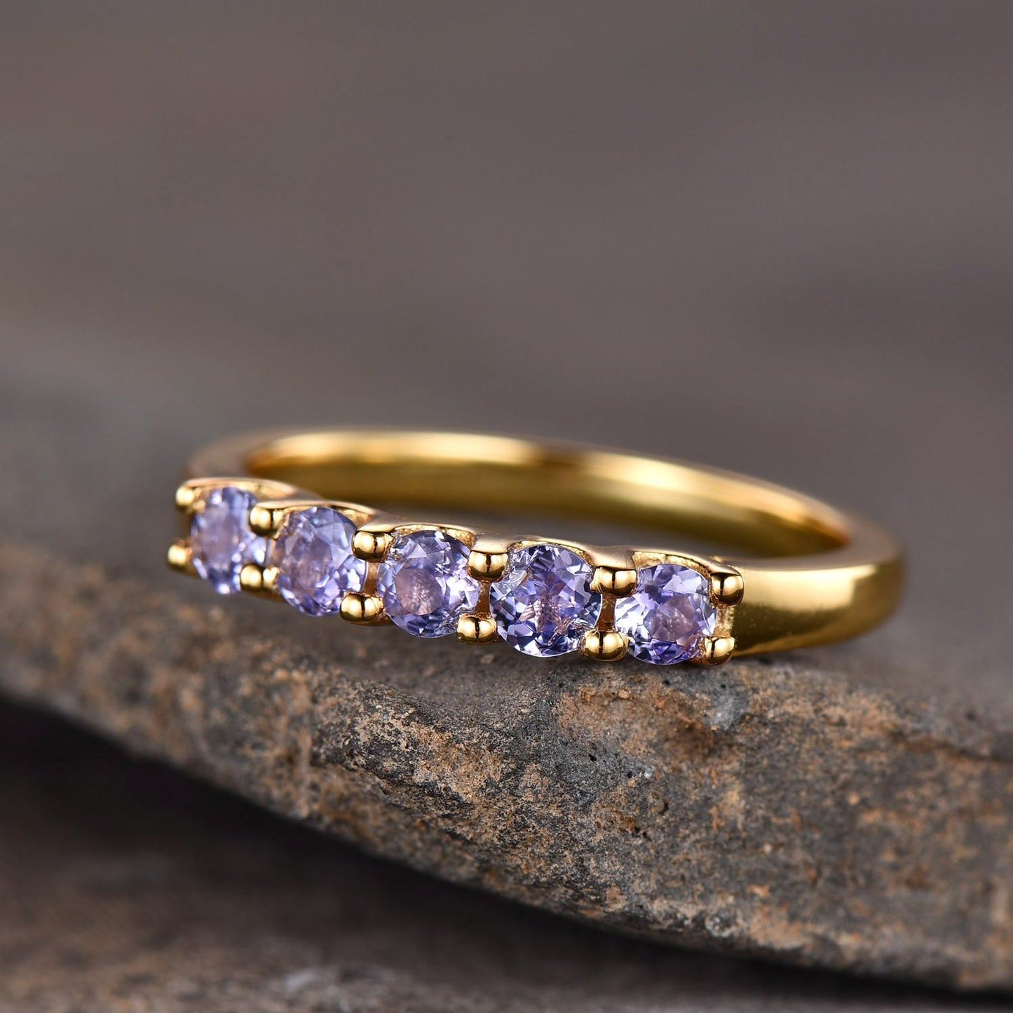 Tanzanite Ring Cluster Natural Tanzanite Wedding Ring Blue Stone Ring Tanzanite Stacking Ring December Birthstone Ring Handmade Jewelry