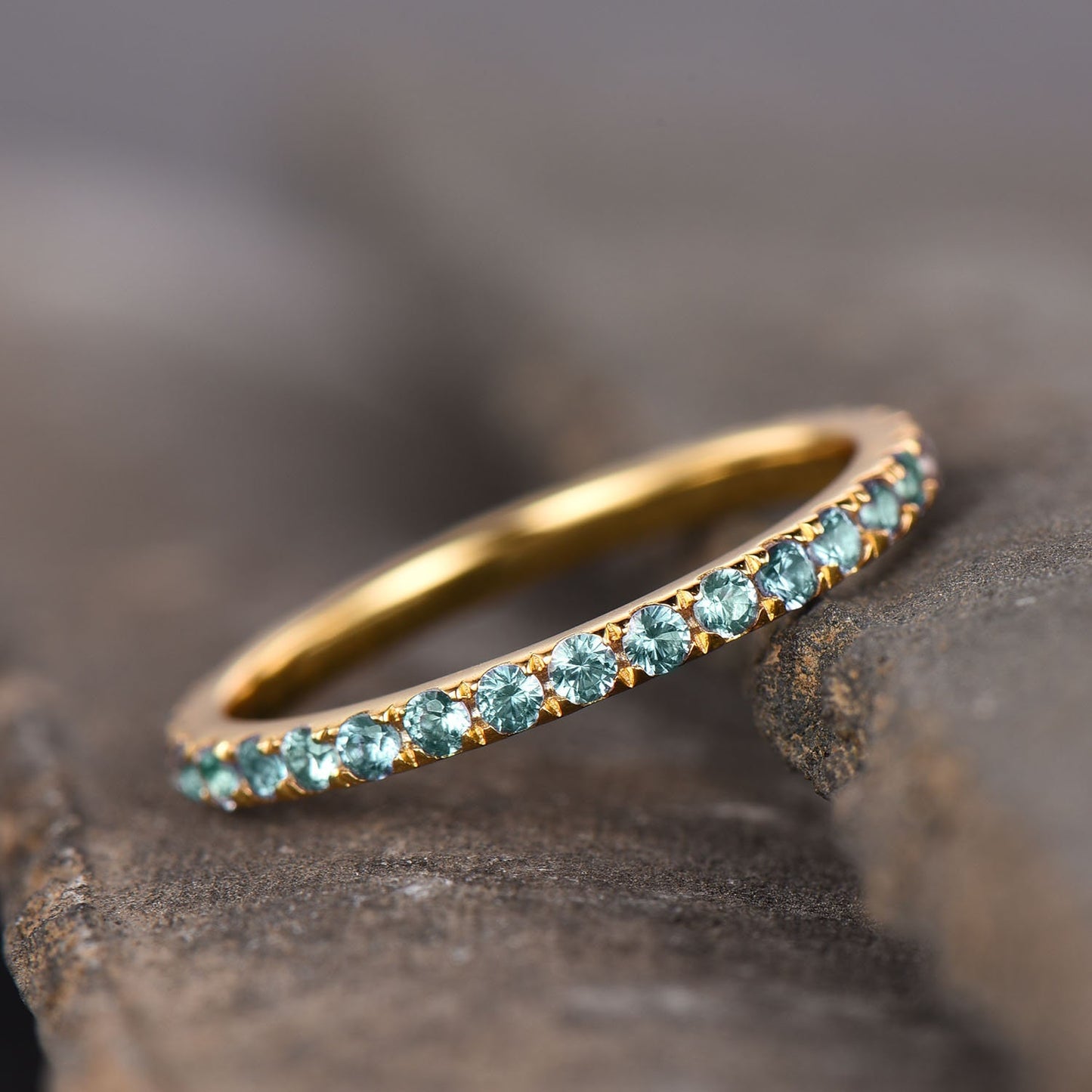 Alexandrite Ring Full Eternity Band Alexandrite Wedding Band June Birthstone Ring Sterling Sliver Yellow Gold Plated