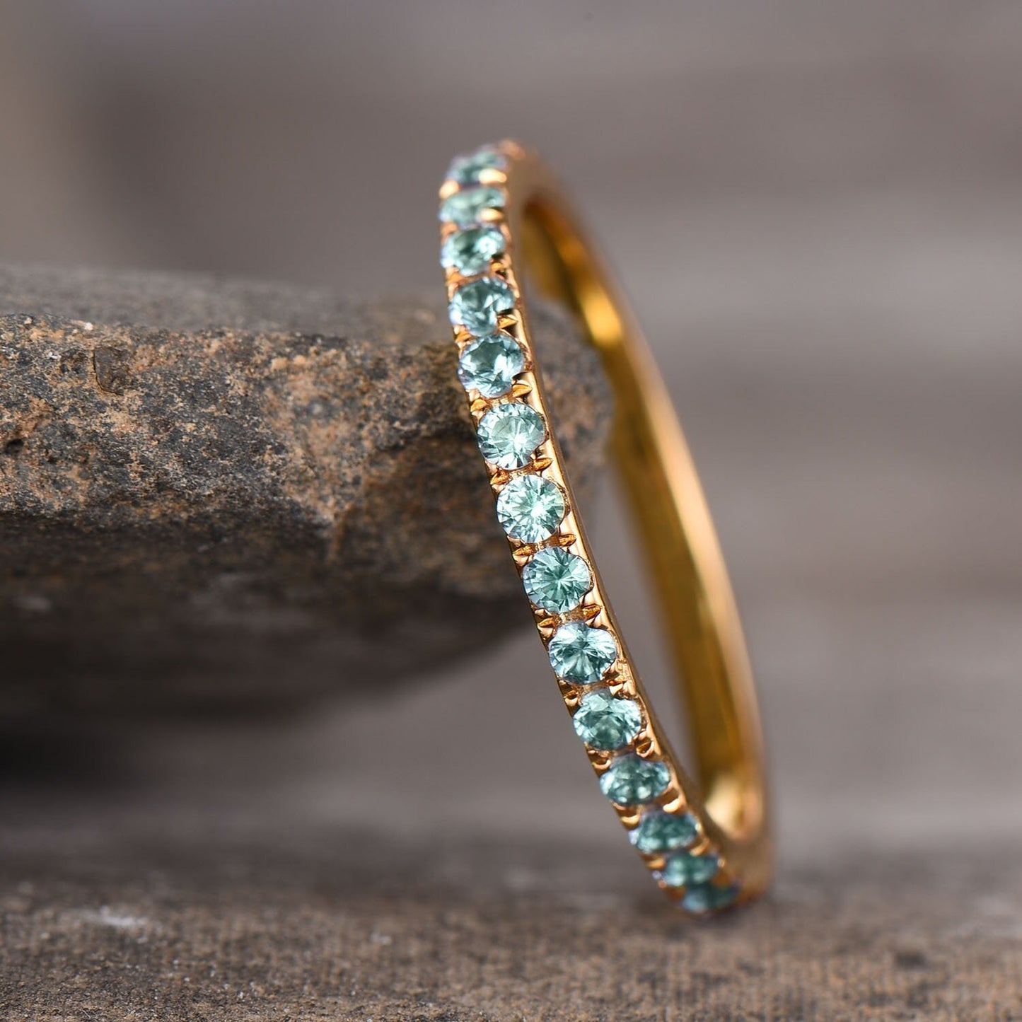 Alexandrite Ring Full Eternity Band Alexandrite Wedding Band June Birthstone Ring Sterling Sliver Yellow Gold Plated
