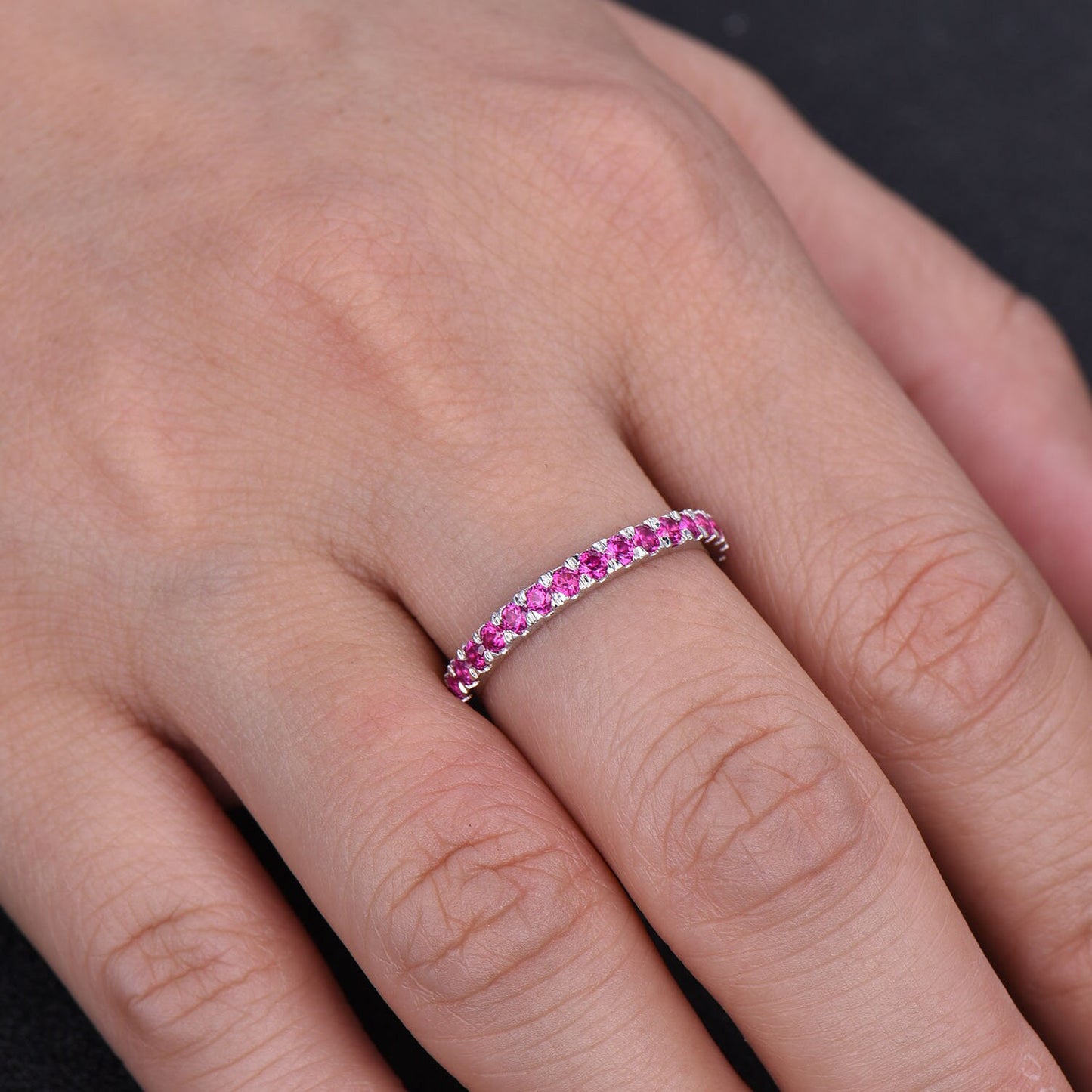 Ruby Ring Ruby Eternity Ring Ruby Silver Ring July Birthstone Ring Stacking Ruby Ring Gemstone Band Anniversary Gift Everyday Ring Gold Ring