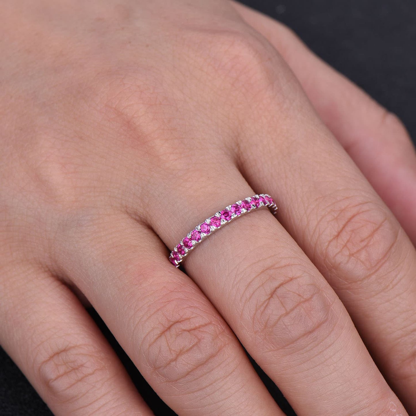 Ruby Ring Ruby Eternity Ring Ruby Silver Ring July Birthstone Ring Stacking Ruby Ring Gemstone Band Anniversary Gift Everyday Ring Gold Ring