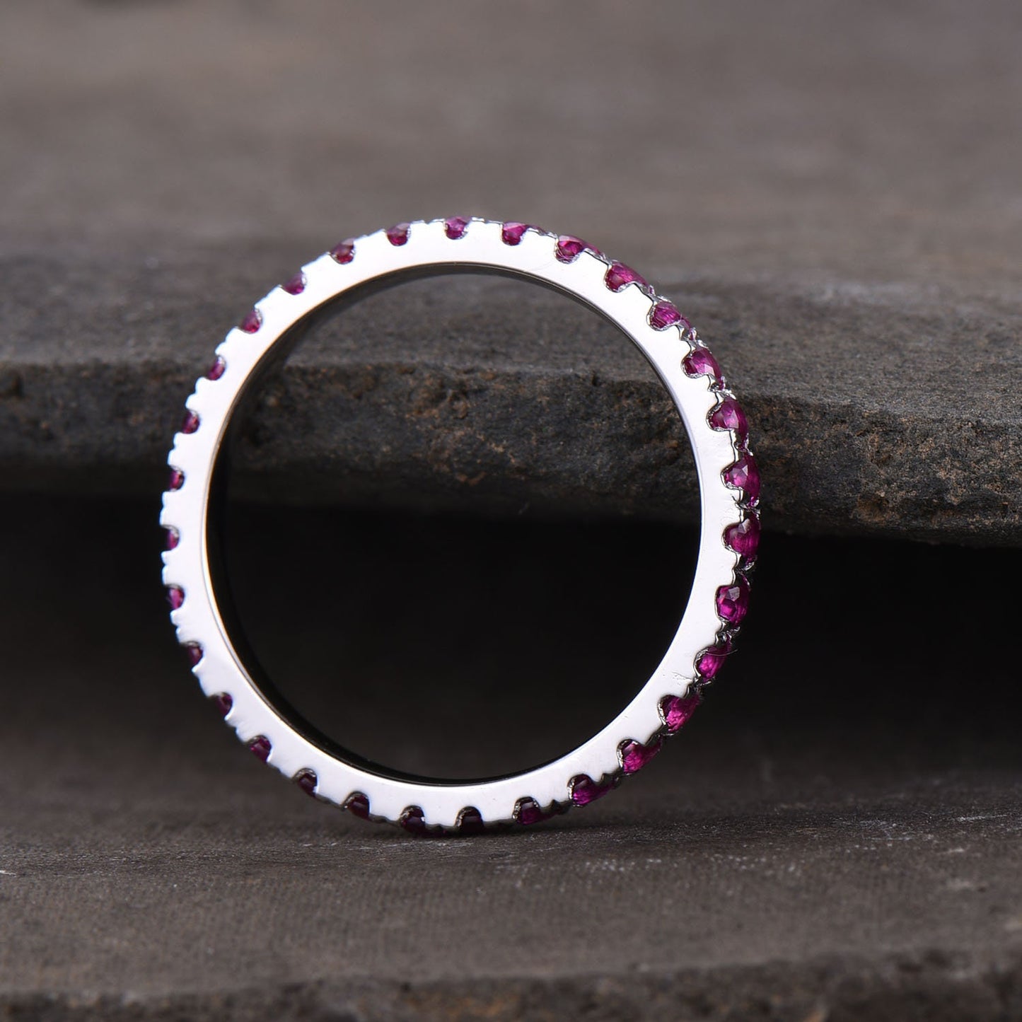 Ruby Ring Ruby Eternity Ring Ruby Silver Ring July Birthstone Ring Stacking Ruby Ring Gemstone Band Anniversary Gift Everyday Ring Gold Ring