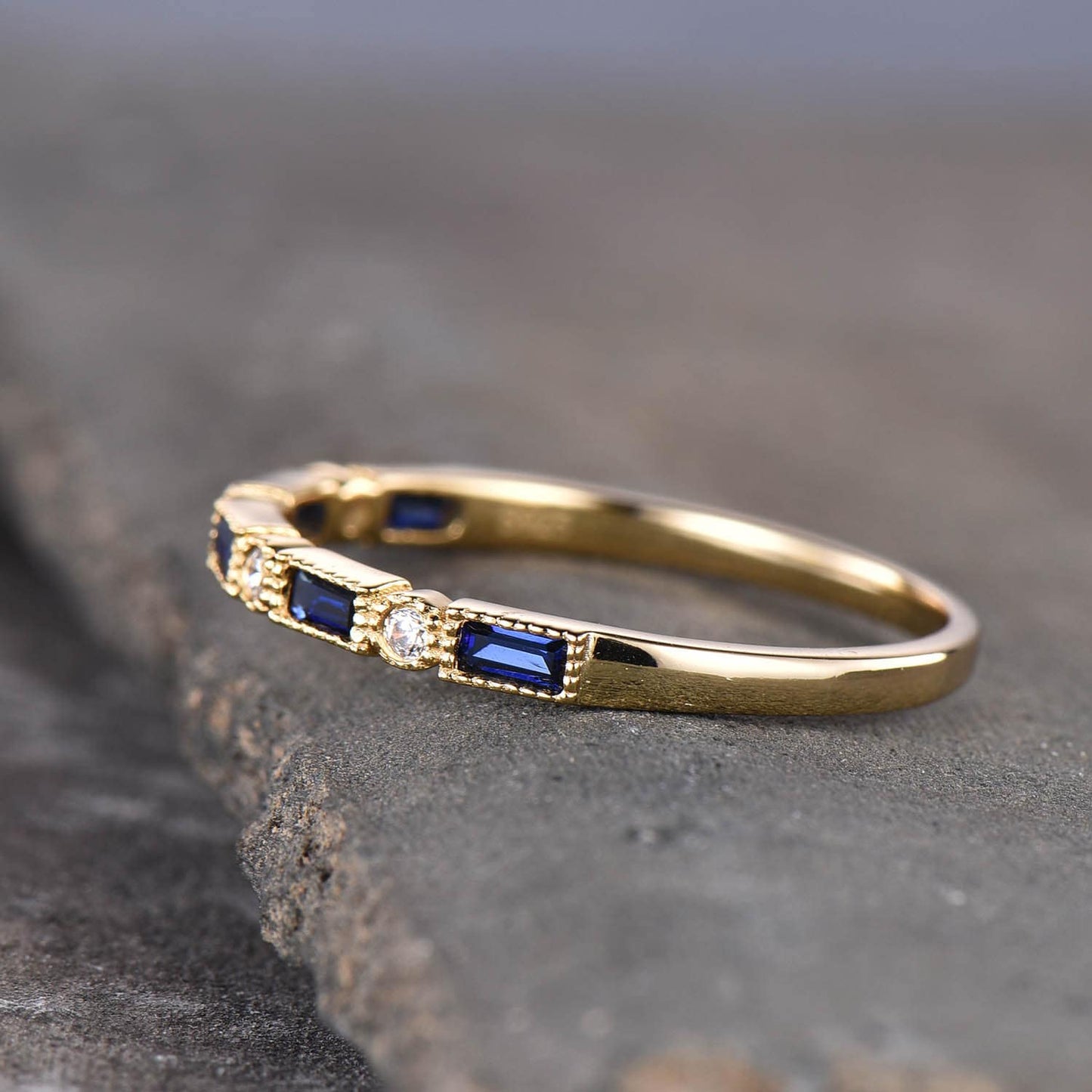 Sapphire Ring - September Birthstone Ring - Stacking Ring - Gold Ring - Simple Ring - Silver Ring - Sapphire Jewelry - Gift for Her