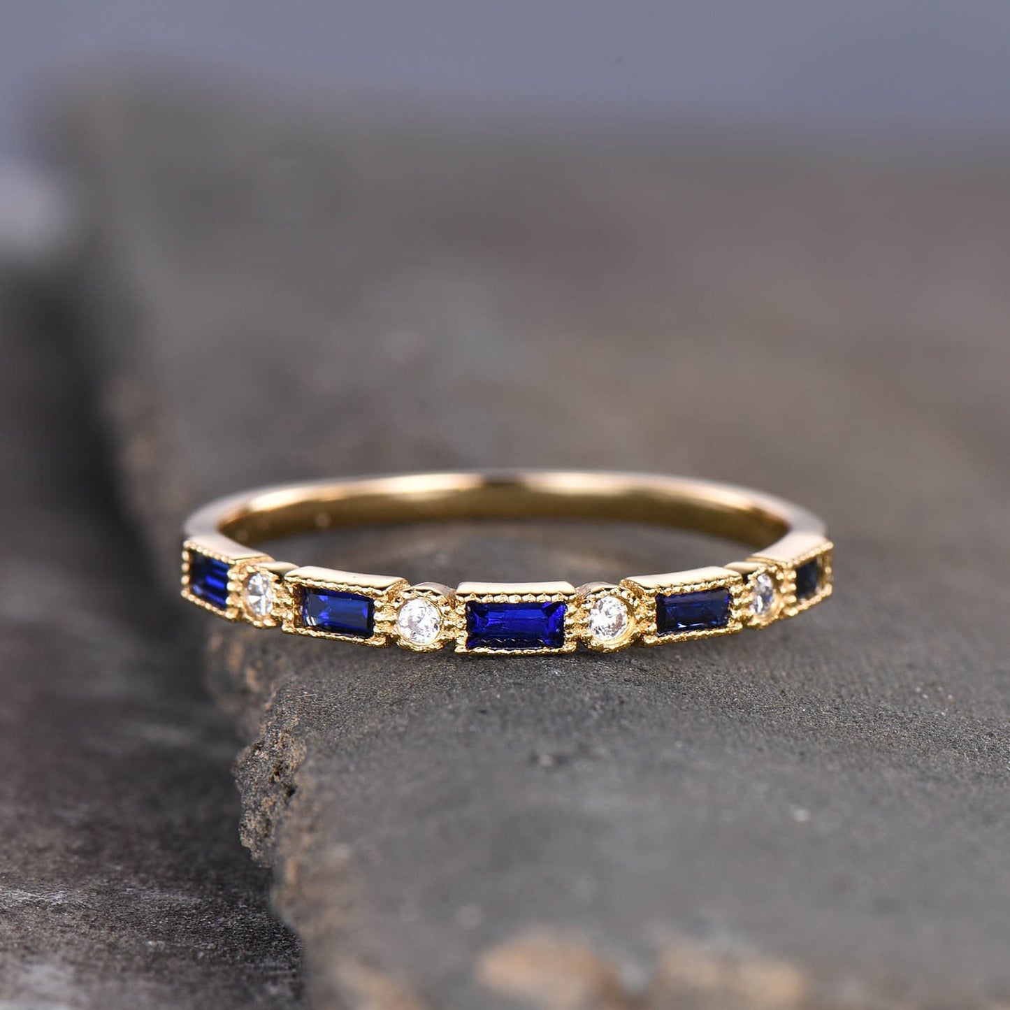 Sapphire Ring - September Birthstone Ring - Stacking Ring - Gold Ring - Simple Ring - Silver Ring - Sapphire Jewelry - Gift for Her
