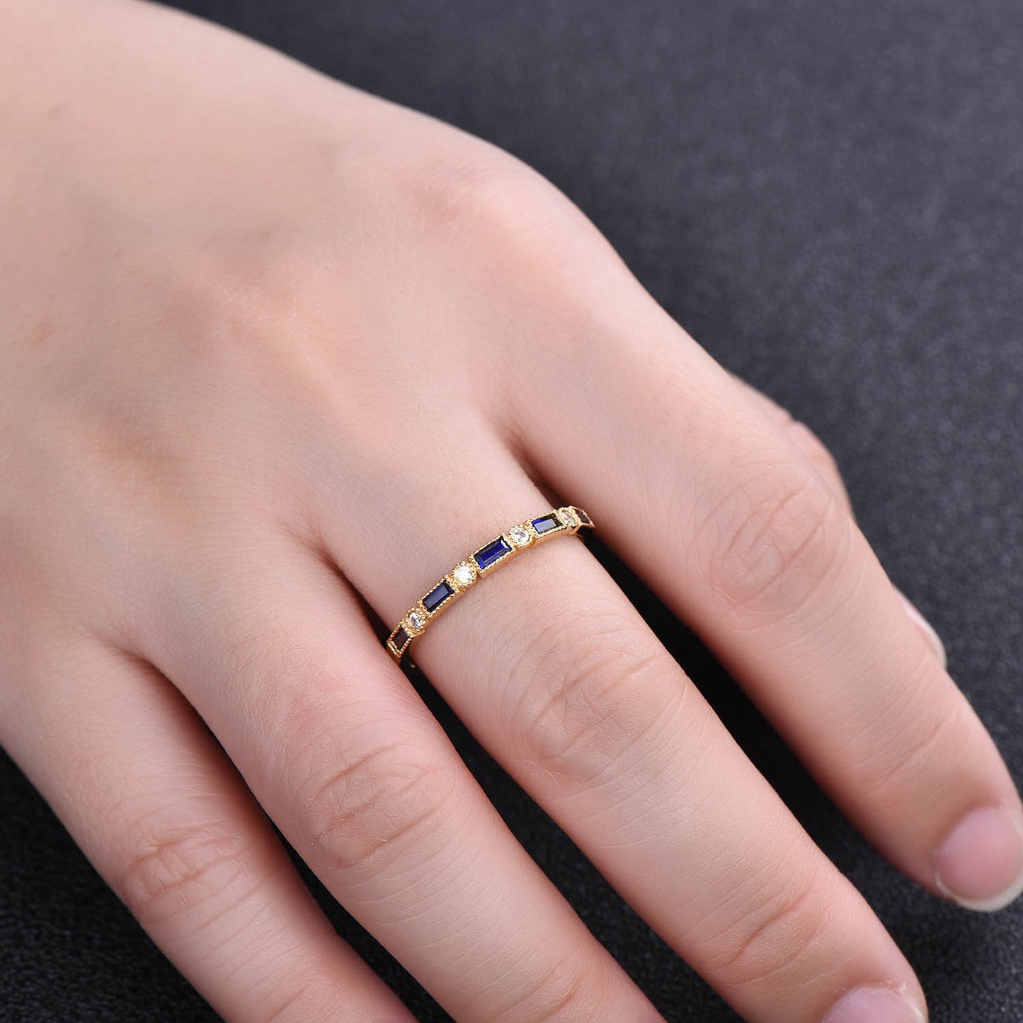 Sapphire Ring - September Birthstone Ring - Stacking Ring - Gold Ring - Simple Ring - Silver Ring - Sapphire Jewelry - Gift for Her