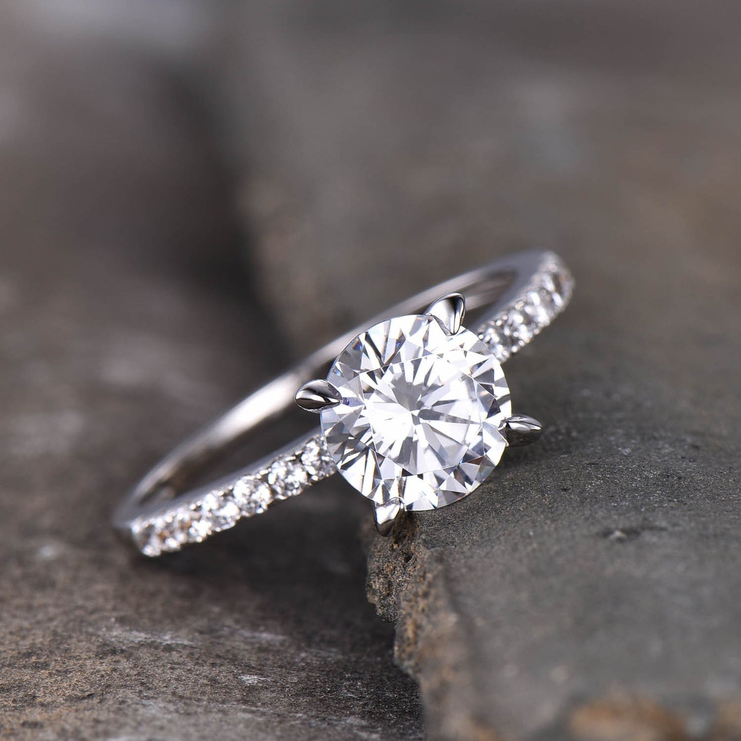 Round Cut Classic Engagement Ring, Rose Gold Wedding Ring, 1.25 Carat Carat Round Solitaire Ring, CZ Engagement Ring, Promise Ring