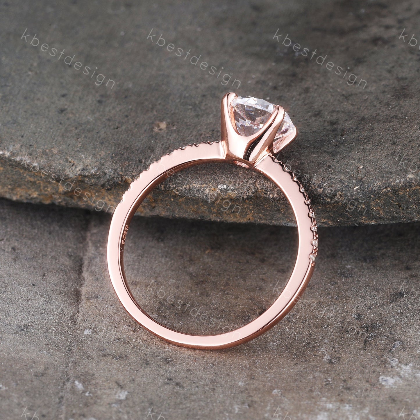 Round Cut Classic Engagement Ring, Rose Gold Wedding Ring, 1.25 Carat Carat Round Solitaire Ring, CZ Engagement Ring, Promise Ring