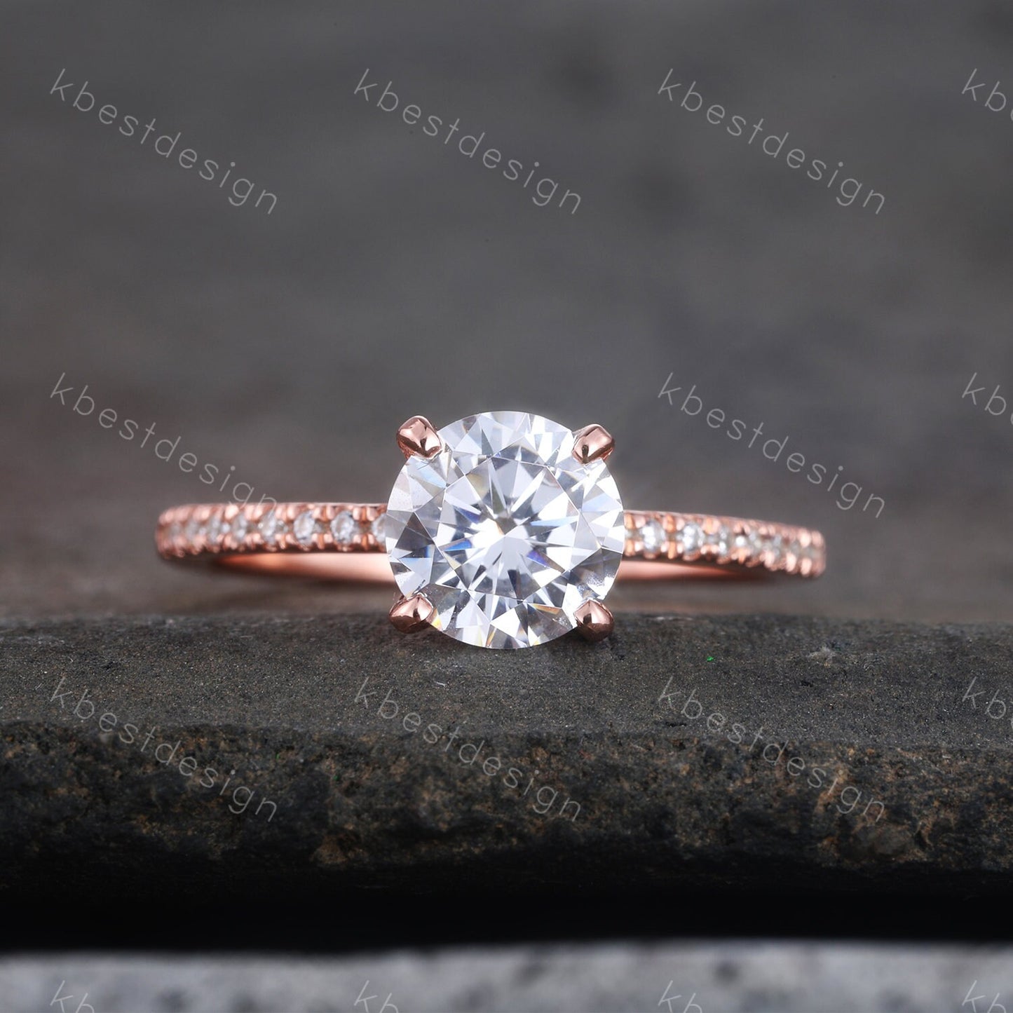 Round Cut Classic Engagement Ring, Rose Gold Wedding Ring, 1.25 Carat Carat Round Solitaire Ring, CZ Engagement Ring, Promise Ring