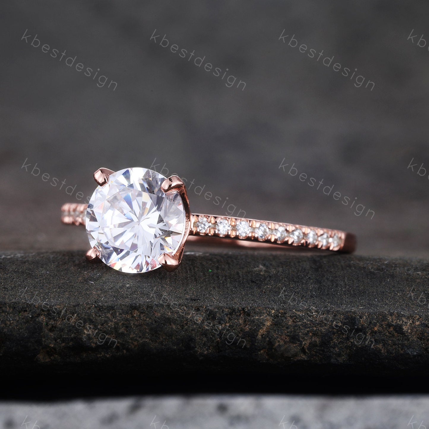 Round Cut Classic Engagement Ring, Rose Gold Wedding Ring, 1.25 Carat Carat Round Solitaire Ring, CZ Engagement Ring, Promise Ring