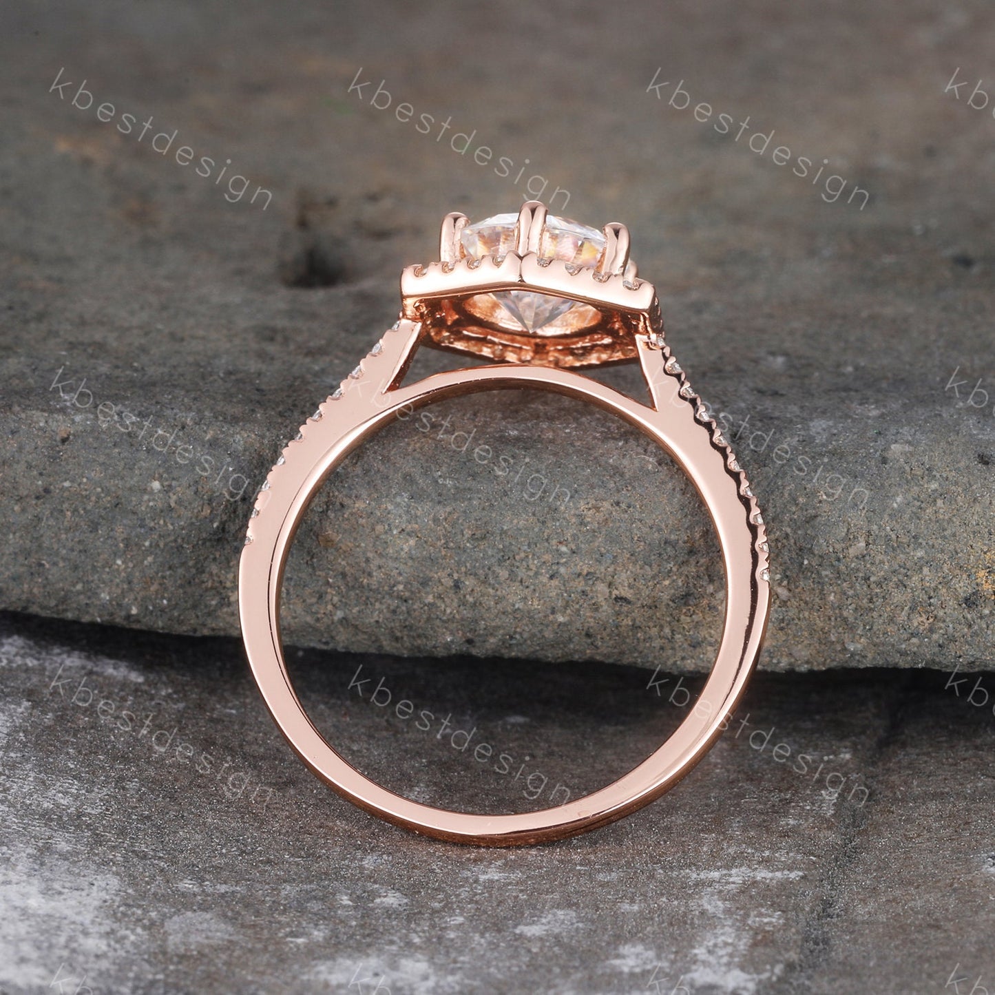 1.25 Carat Round Cut Simulated Diamond Engagement Ring Unique Hexagon Halo Wedding Ring CZ Engagement Ring Promise Ring Anniversary Ring