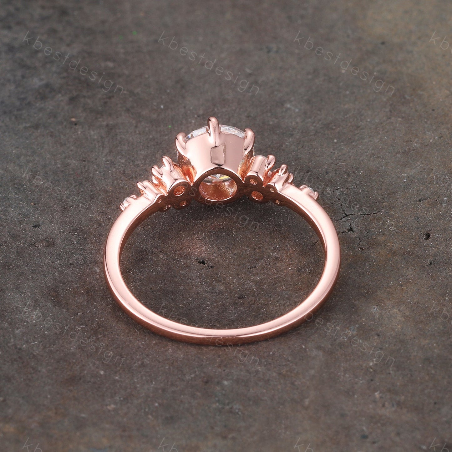 1 CT Brilliant Round Cut Engagement Ring, Unique Cluster Wedding Ring, Rose Gold CZ Engagement Ring, Promise Ring, Dainty Ring, Gift for Her