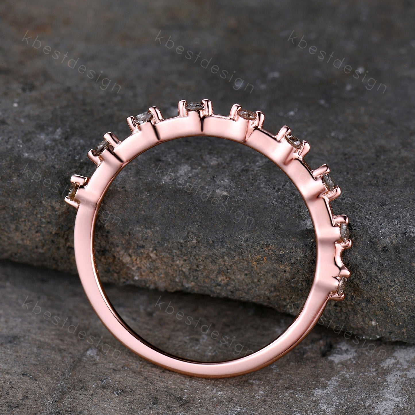 Dainty Salt and Pepper Diamond Ring Delicate Rose Gold Wedding Ring April Birthstone Diamond Gold Ring Minimalist Ring Anniversary Ring