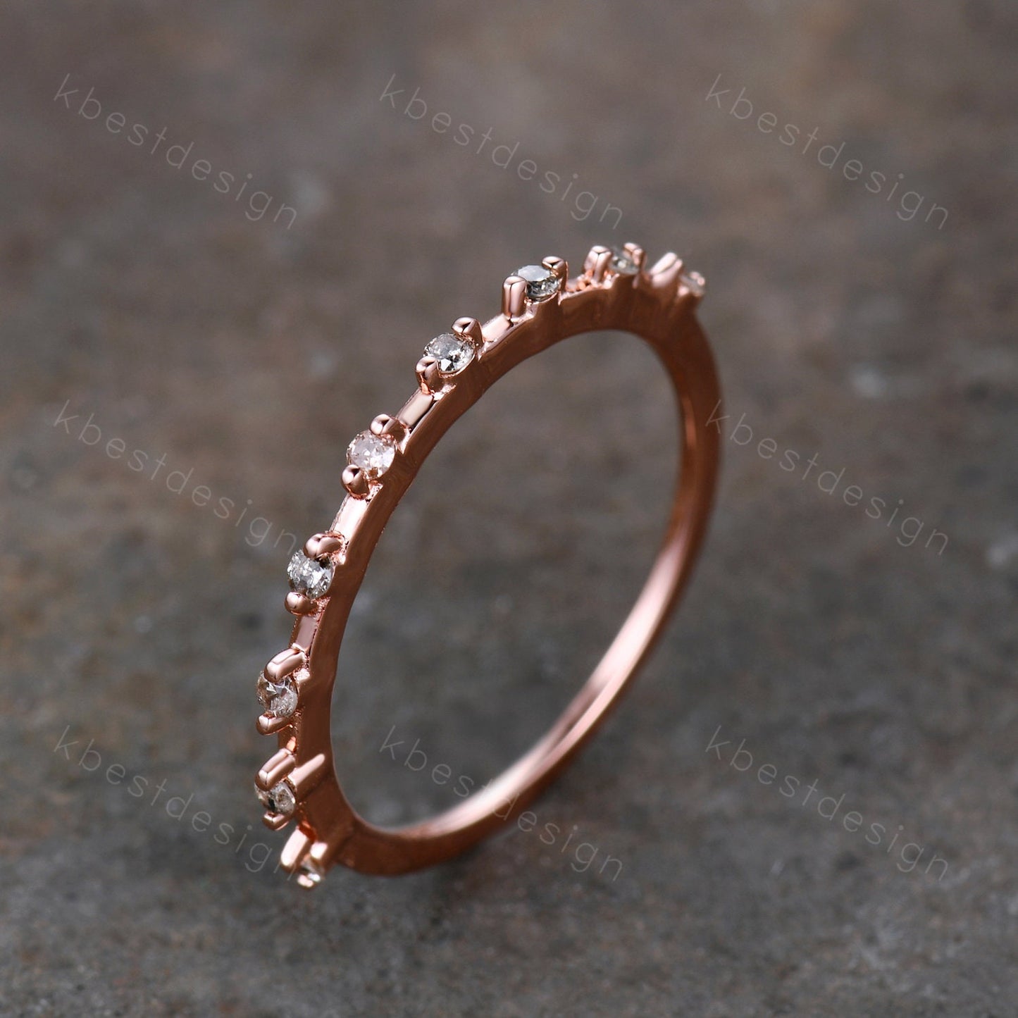Dainty Salt and Pepper Diamond Ring Delicate Rose Gold Wedding Ring April Birthstone Diamond Gold Ring Minimalist Ring Anniversary Ring