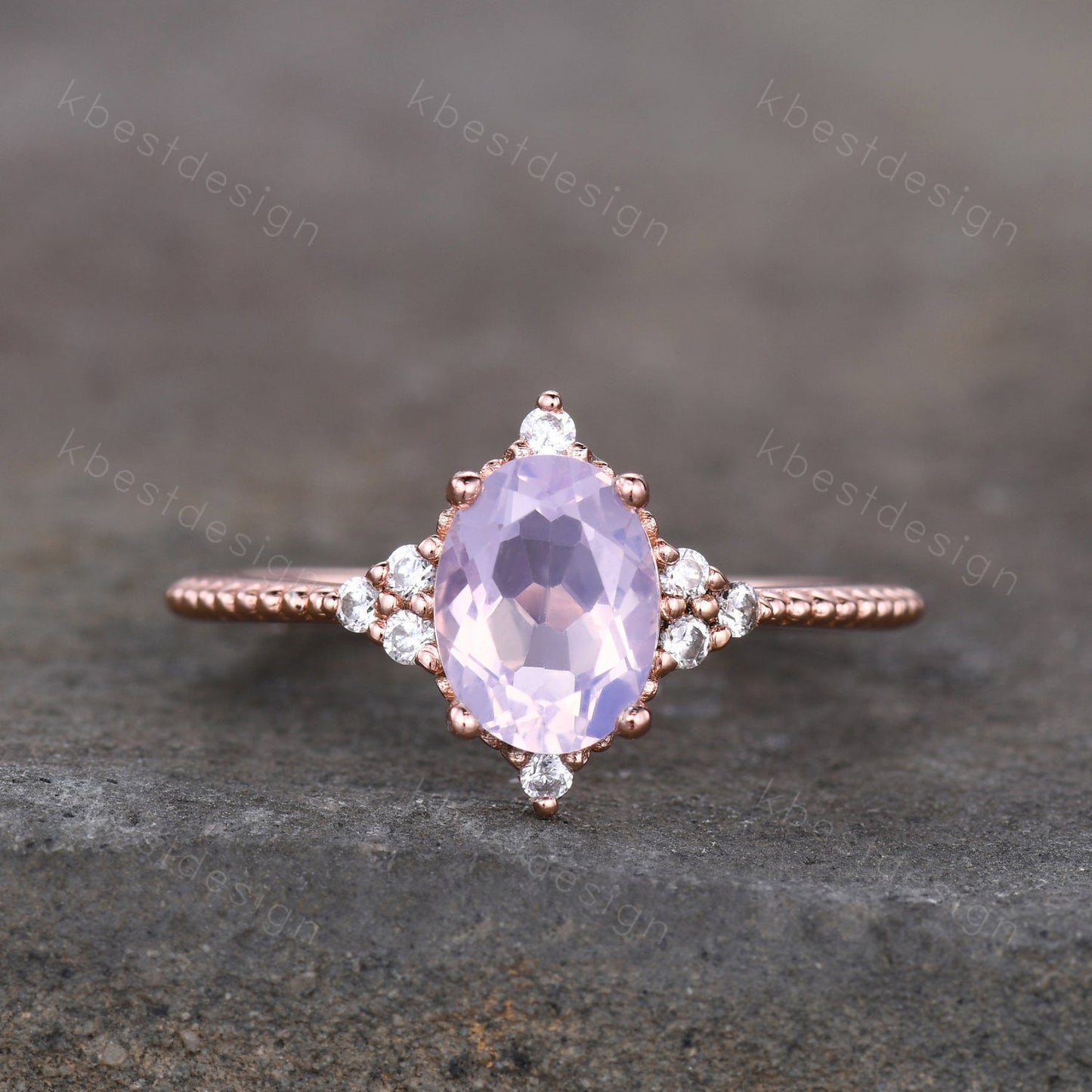 Lavender Amethyst Dainty Ring for Women Rose Gold Oval Amethyst Engagement Ring Natural purple Amethyst Ring Bridal Promise Ring Gift