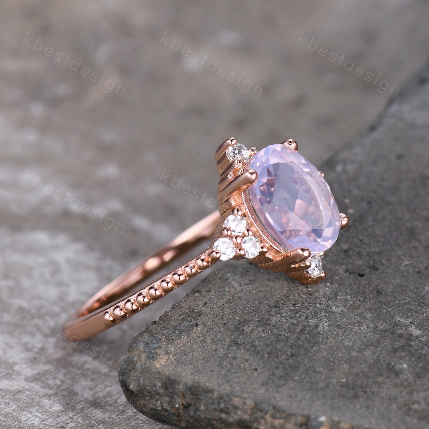 Lavender Amethyst Dainty Ring for Women Rose Gold Oval Amethyst Engagement Ring Natural purple Amethyst Ring Bridal Promise Ring Gift