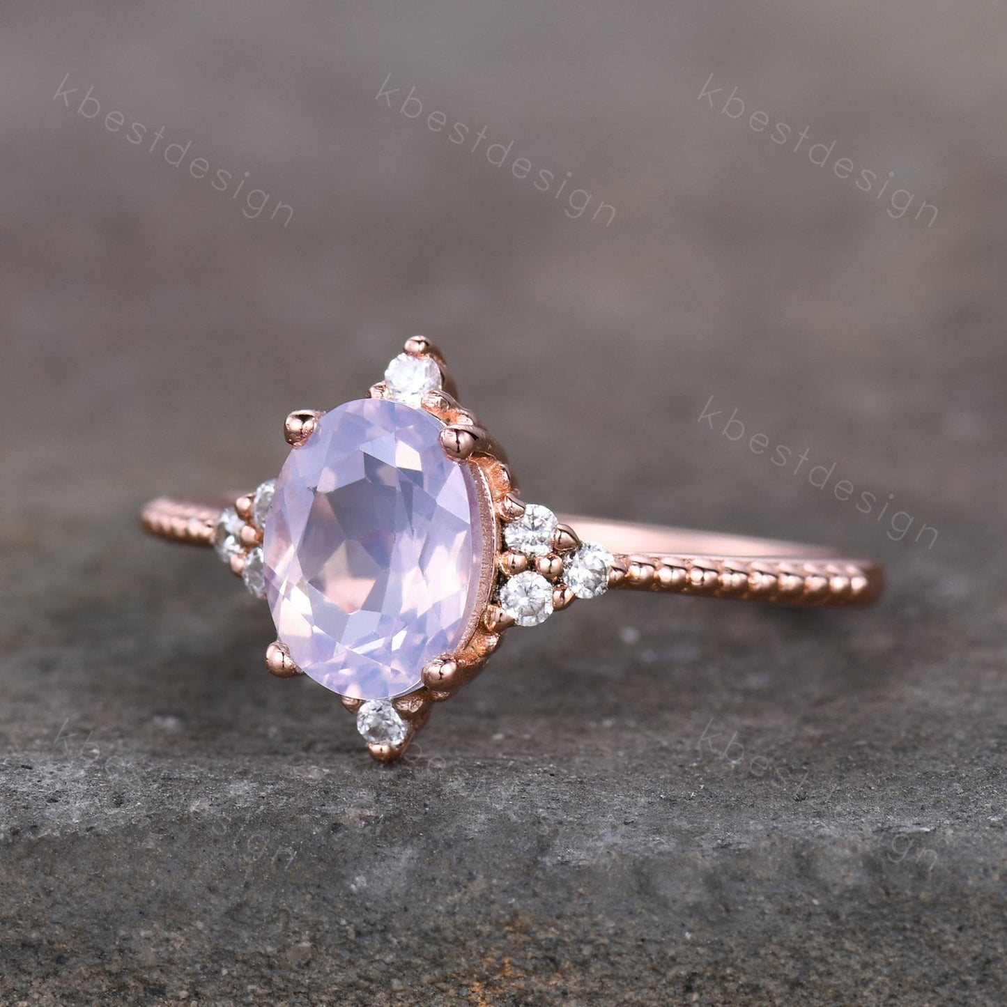 Lavender Amethyst Dainty Ring for Women Rose Gold Oval Amethyst Engagement Ring Natural purple Amethyst Ring Bridal Promise Ring Gift