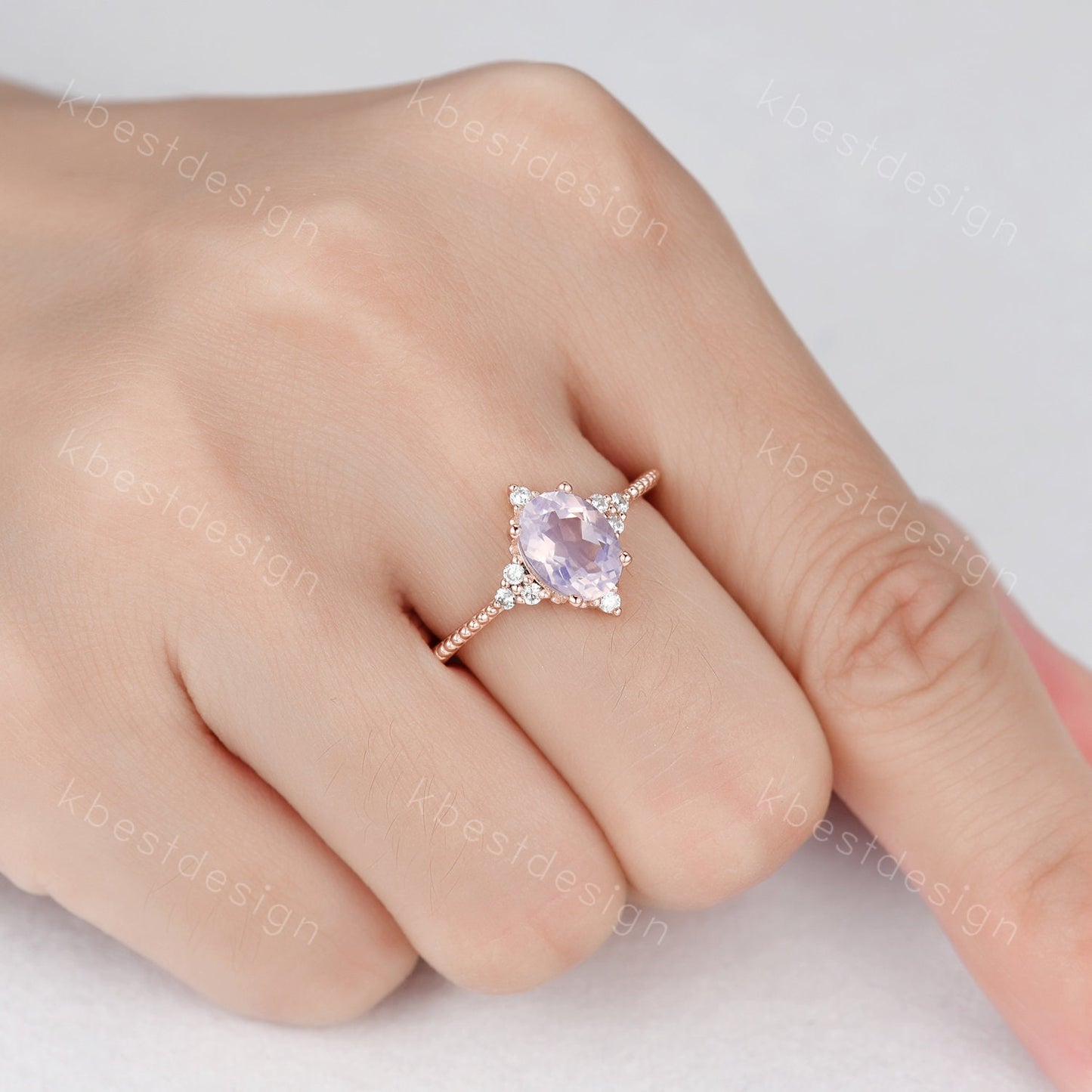 Lavender Amethyst Dainty Ring for Women Rose Gold Oval Amethyst Engagement Ring Natural purple Amethyst Ring Bridal Promise Ring Gift