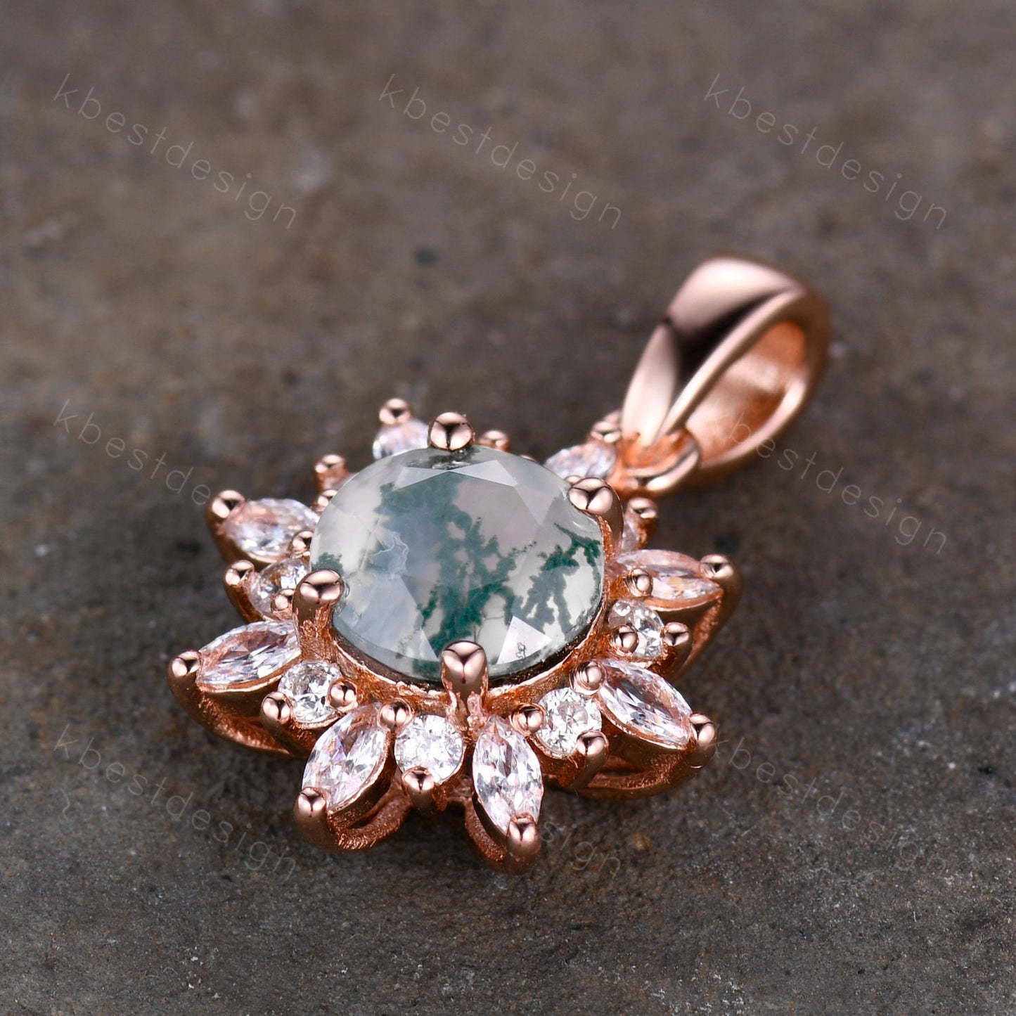1CT Lab Alexandrite Necklace, Unique Round cut Pendant, Vintage Rose Gold Necklace, Alexandrite Silver Pendant, Birthstone necklace