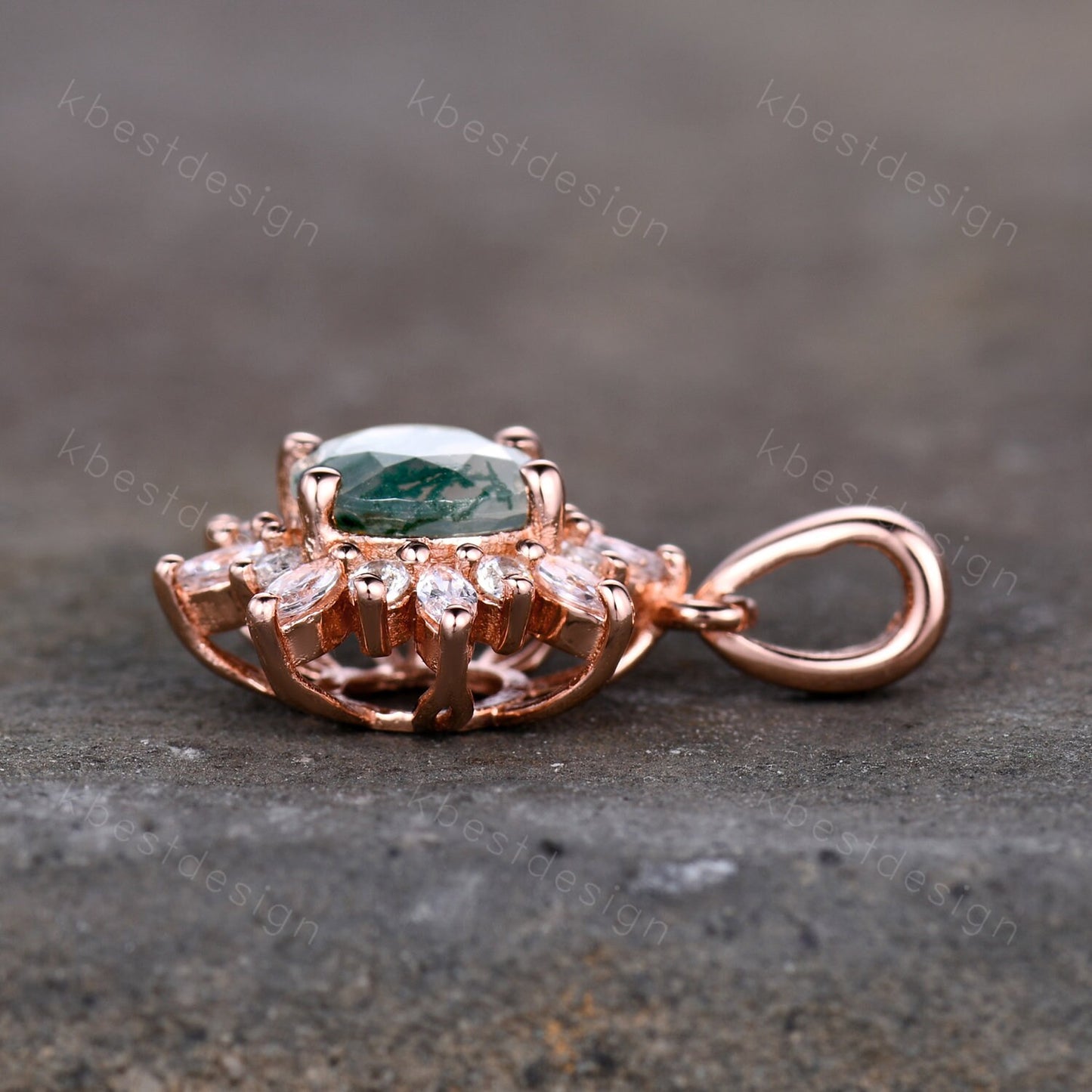 1CT Lab Alexandrite Necklace, Unique Round cut Pendant, Vintage Rose Gold Necklace, Alexandrite Silver Pendant, Birthstone necklace