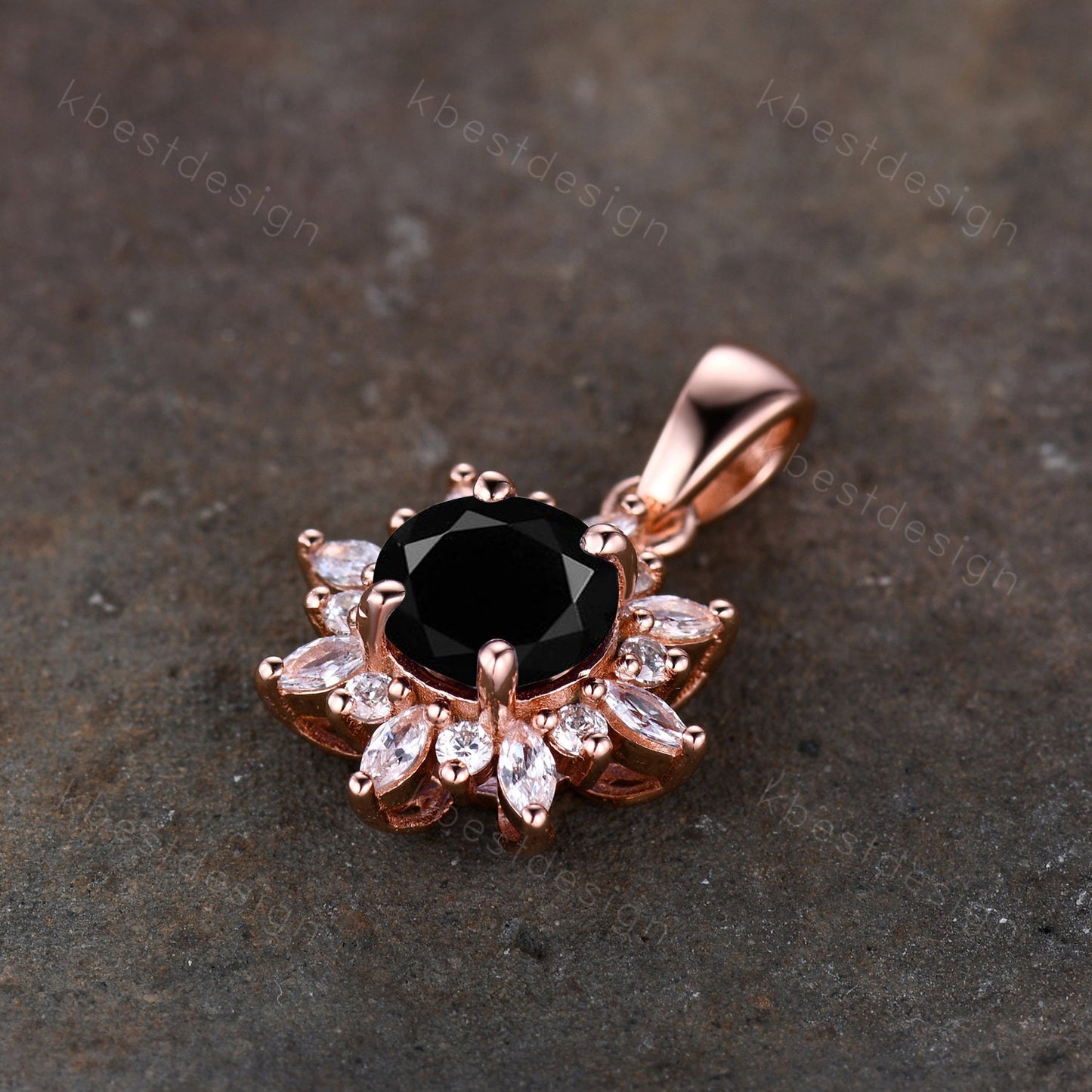 Black Onyx Necklace | Delicate Gemstone Necklace For Women | Black Stone Necklace | Unique Moissanite Pendant Necklace | Birthday Gift