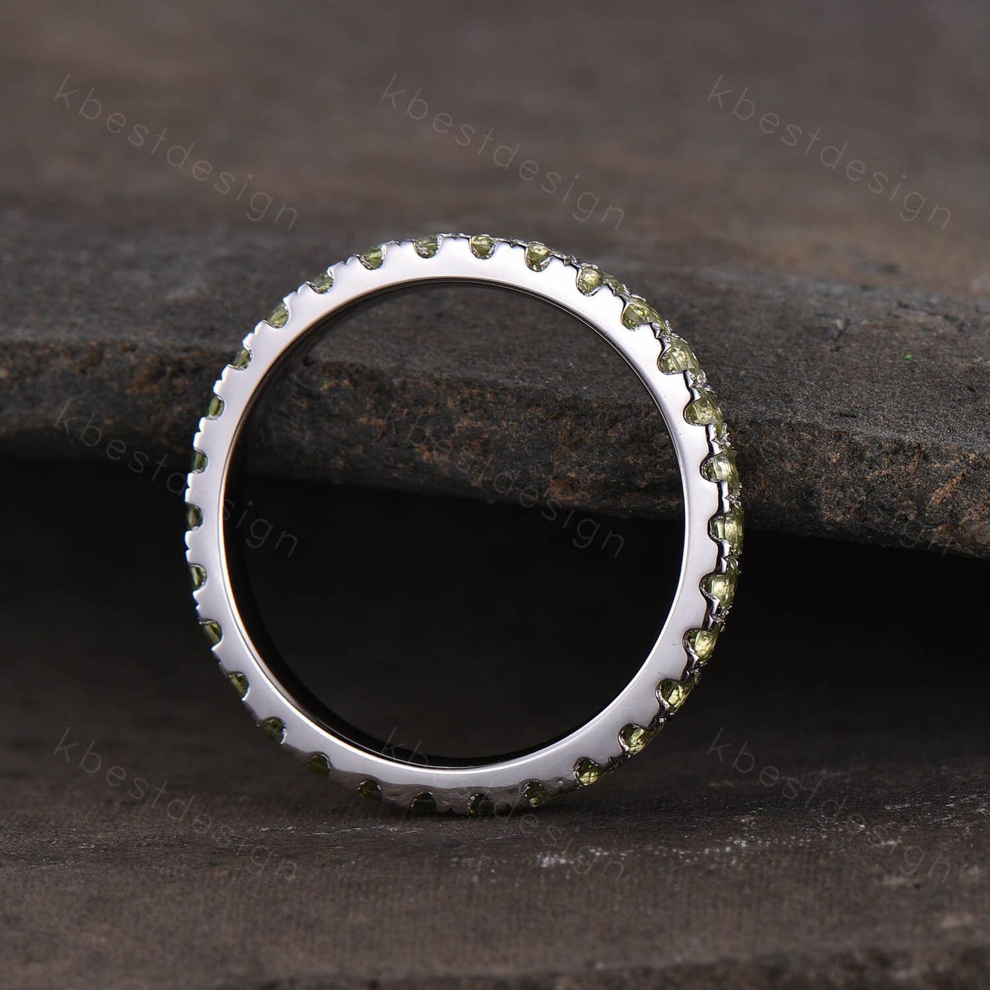 Full Eternity Peridot Wedding Ring 925 Sterling Silver Ring Peridot Wedding Band Stacking Ring Dainty Ring August Birthstone Gift for her