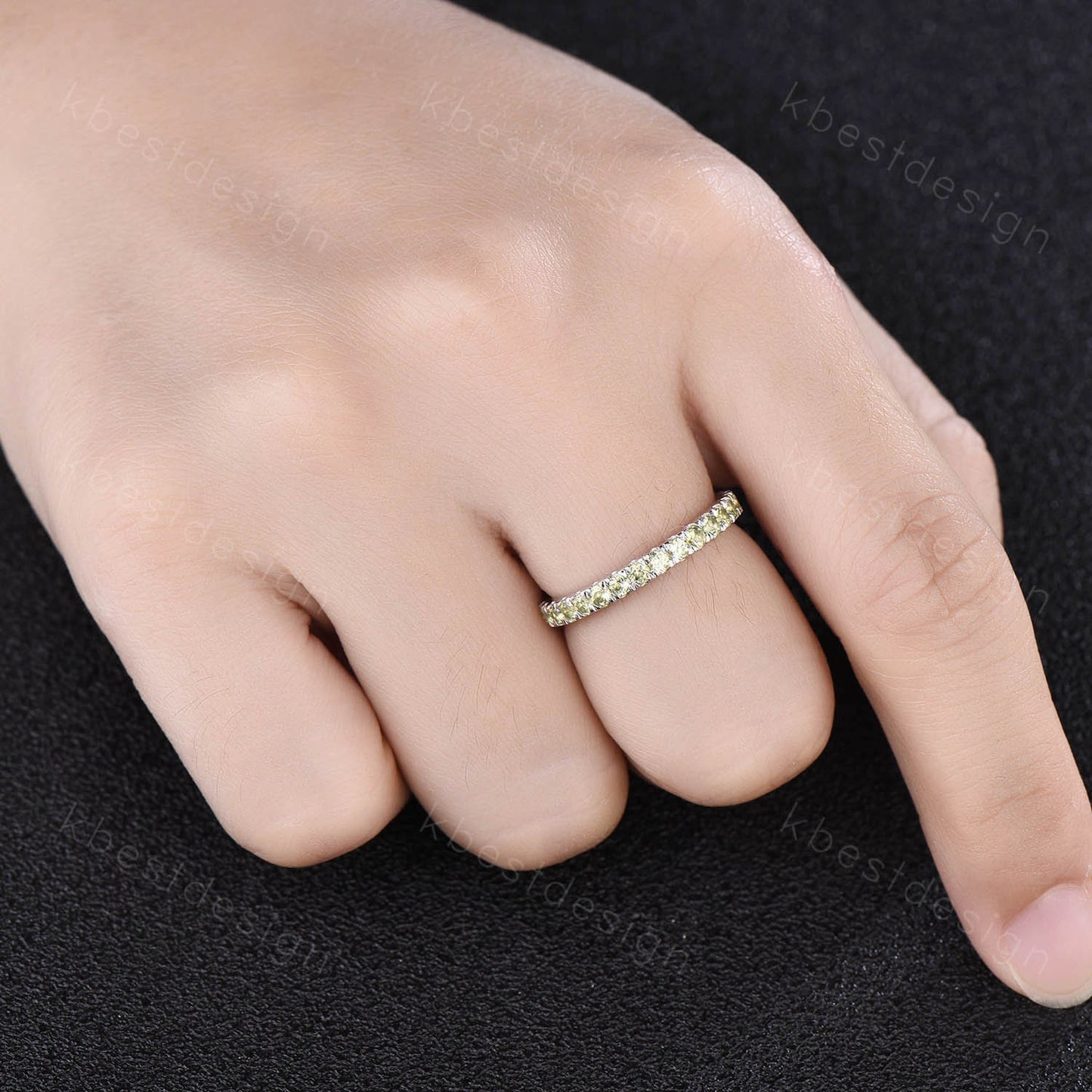 Full Eternity Peridot Wedding Ring 925 Sterling Silver Ring Peridot Wedding Band Stacking Ring Dainty Ring August Birthstone Gift for her