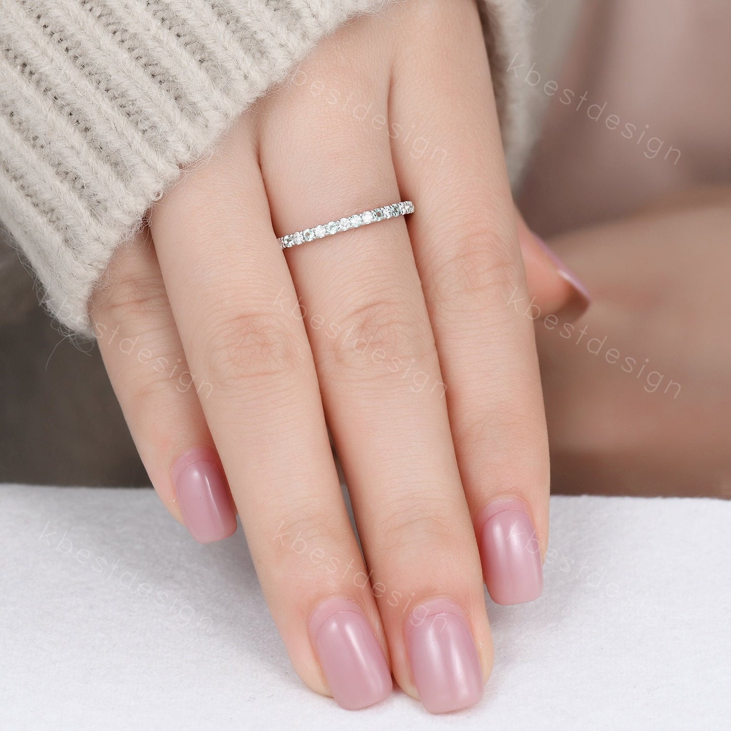 Half Eternity Band Peridot Ring Sterling Silver Moissanite Wedding Band August Birthstone Pave Stackable Band Anniversary Ring for Her
