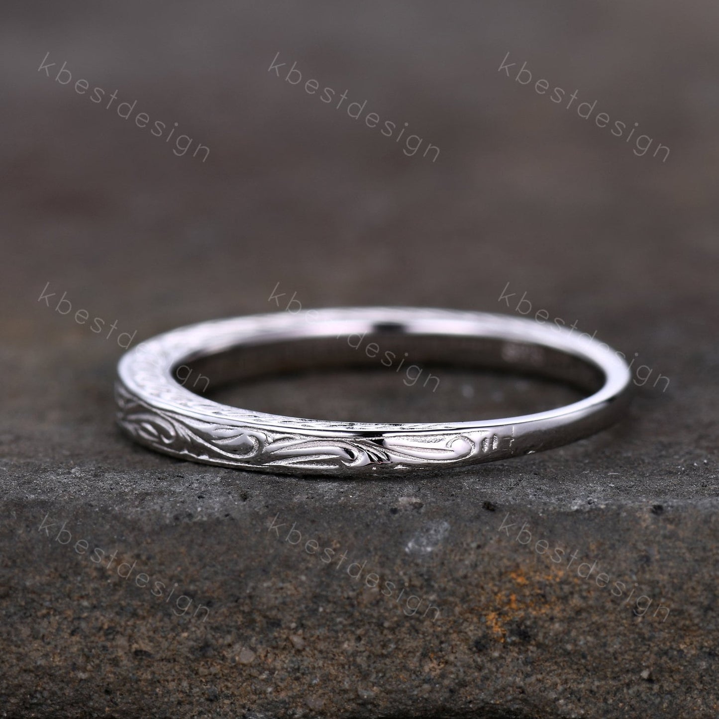 Vintage Filigree Wedding Band Stacking Ring Antique Floral Wedding Ring Milgrain Matching Band Anniversary Ring Sterling Silver Gold Plated