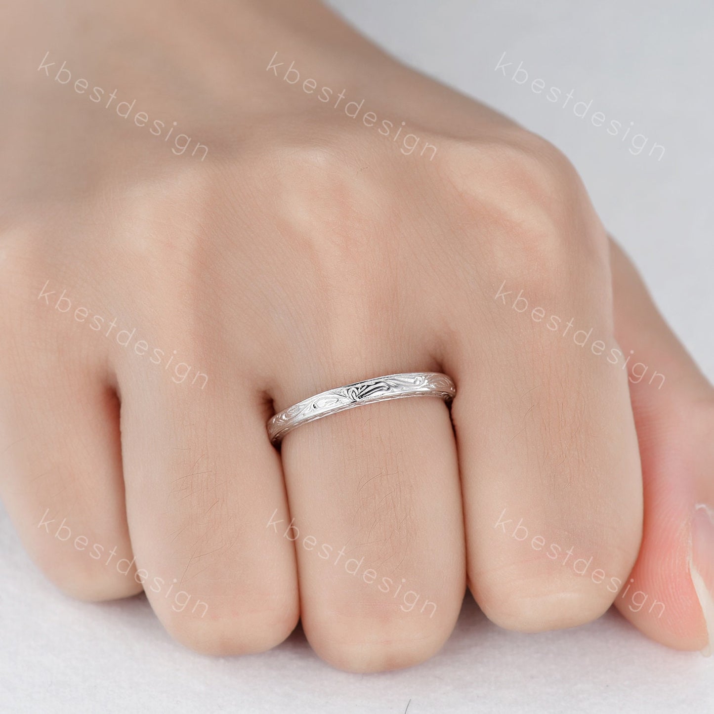 Vintage Filigree Wedding Band Antique Plain Gold Wedding Ring Art deco band Bridal wedding ring Promise Anniversary gift for her