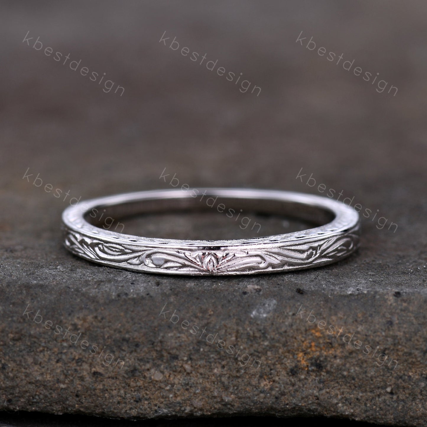 Vintage Filigree Wedding Band Stacking Ring Antique Floral Wedding Ring Milgrain Matching Band Anniversary Ring Sterling Silver Gold Plated