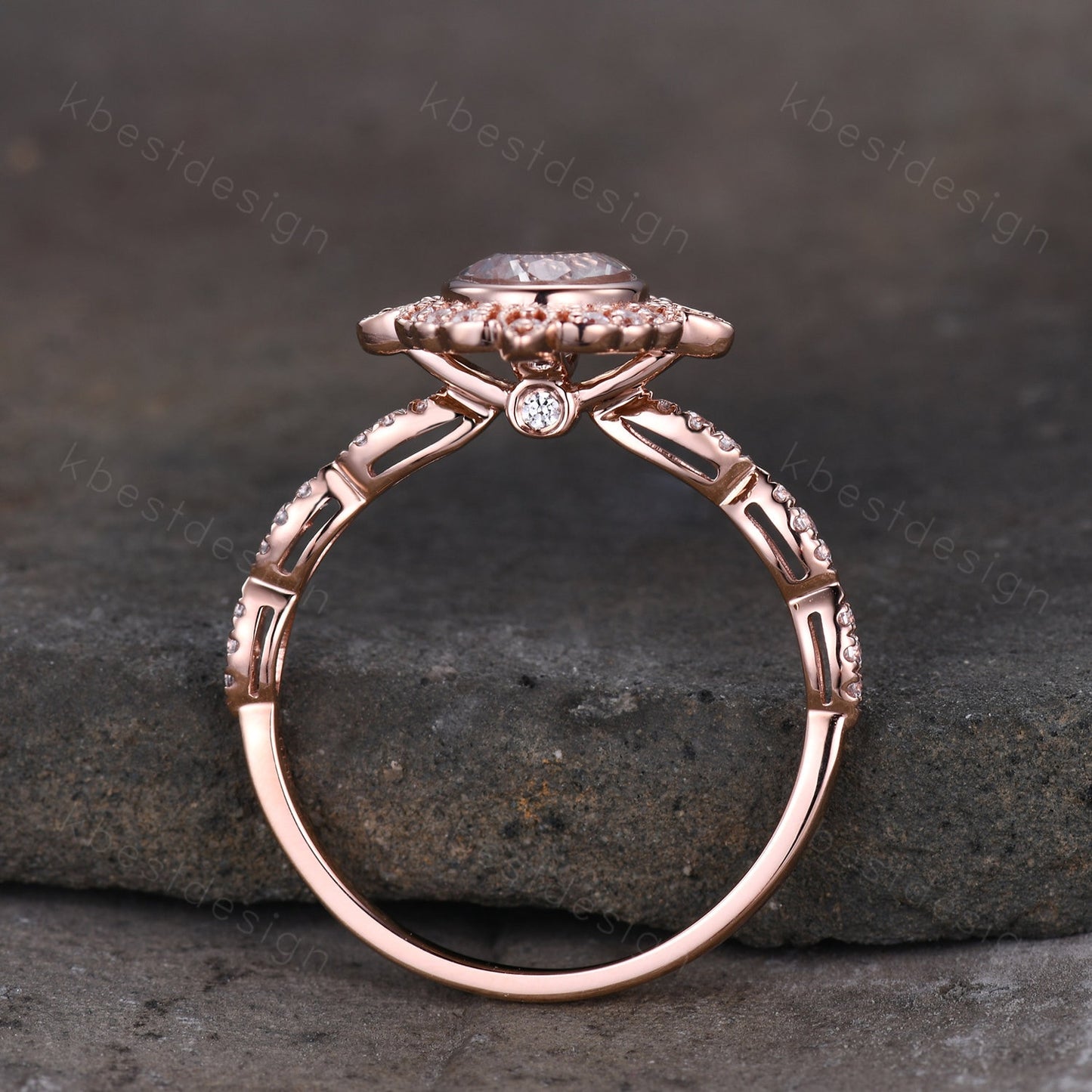 Oval cut Moonstone engagement ring rose gold ring for women vintage unique moissanite wedding ring rainbow moonstone ring Promise ring