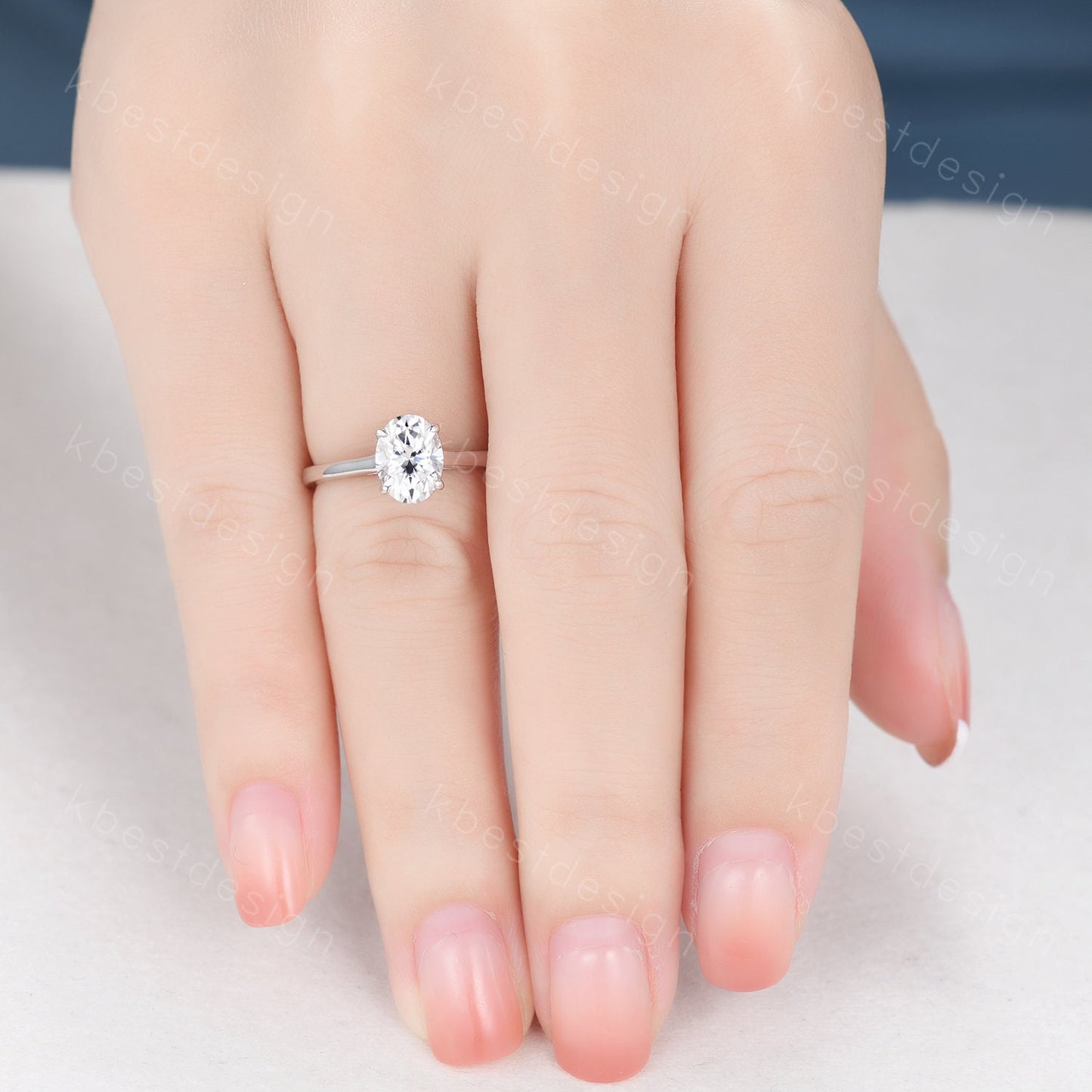 1.5CT oval cut moissanite engagement ring classic 4 prong solitaire engagement ring minimalist bridal ring dainty promise ring for her