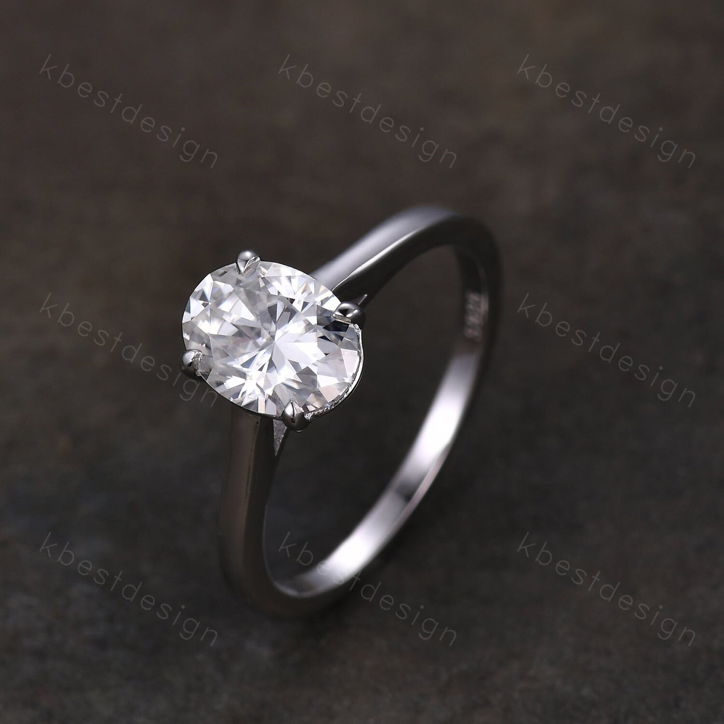 1.5CT oval cut moissanite engagement ring classic 4 prong solitaire engagement ring minimalist bridal ring dainty promise ring for her