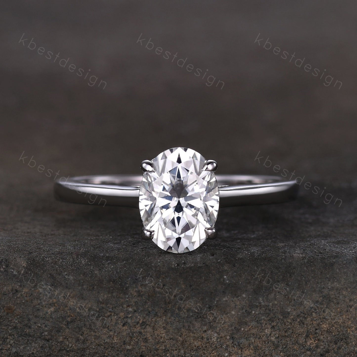 1.5CT oval cut moissanite engagement ring classic 4 prong solitaire engagement ring minimalist bridal ring dainty promise ring for her