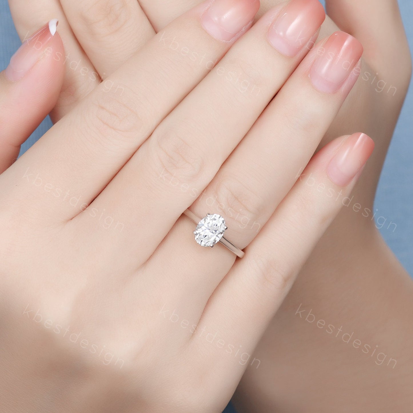 1.5CT oval cut moissanite engagement ring classic 4 prong solitaire engagement ring minimalist bridal ring dainty promise ring for her