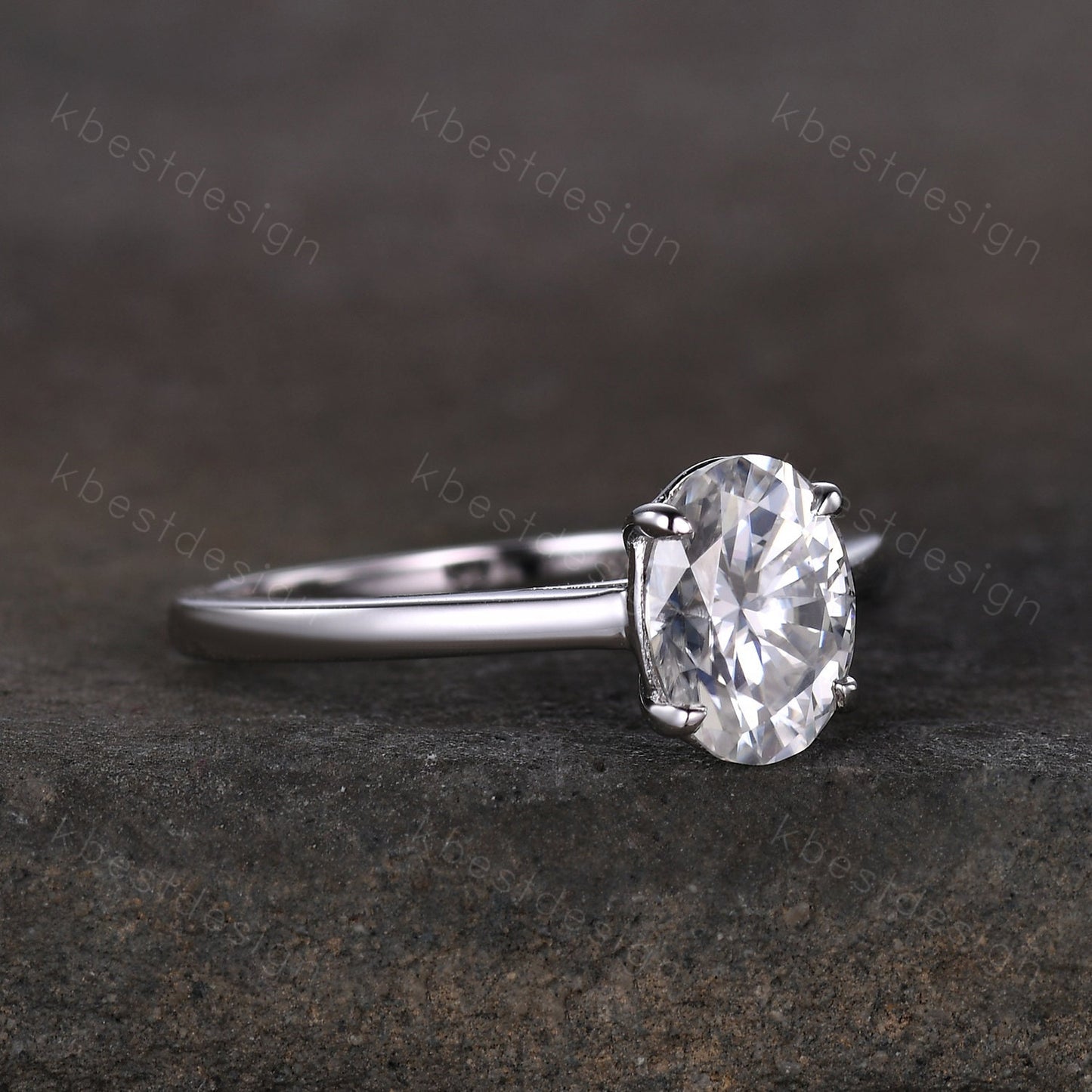 1.5CT oval cut moissanite engagement ring classic 4 prong solitaire engagement ring minimalist bridal ring dainty promise ring for her