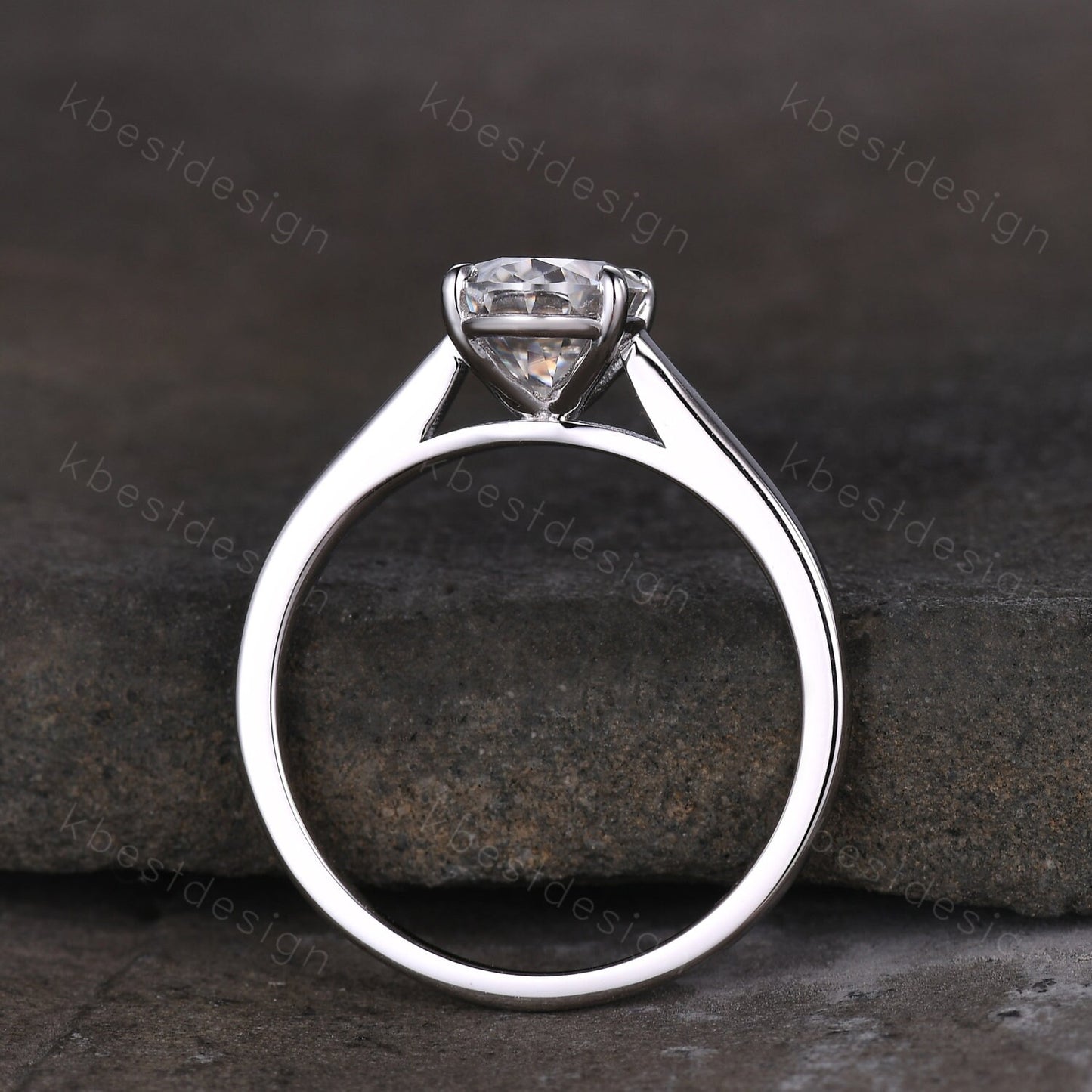 1.5CT oval cut moissanite engagement ring classic 4 prong solitaire engagement ring minimalist bridal ring dainty promise ring for her
