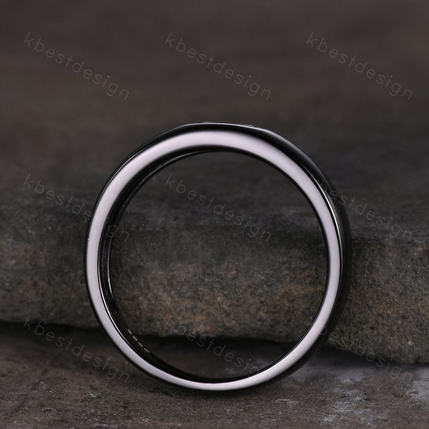 Mens Moss agate Wedding Band Baguette Cut Green Agate Band 5mm Black Gold Men's Stacking Matching Band Brushed Finish Band Gift for Him