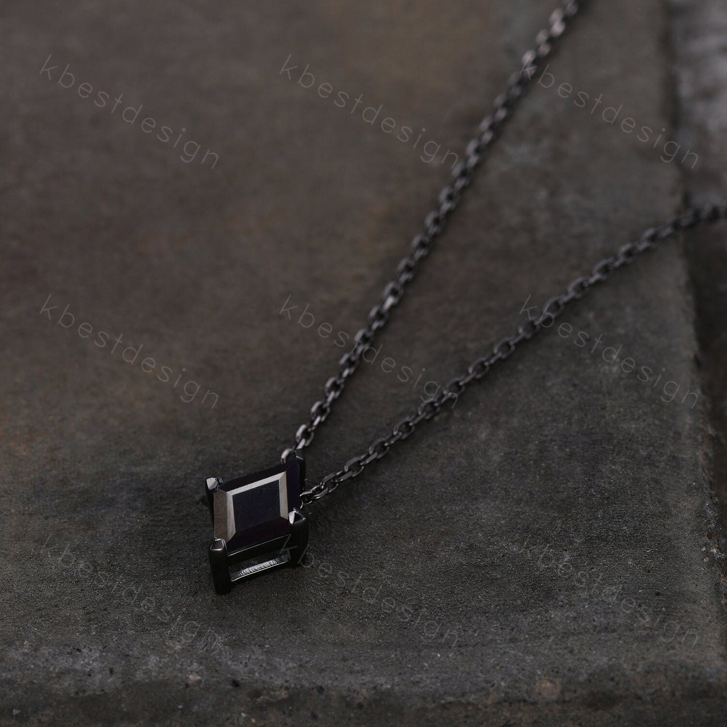 Lozenge cut Black Onyx Necklace Unique Black Gold Necklace Women Black Gemstone Necklace Unique Personalized Pendant Gift for Her