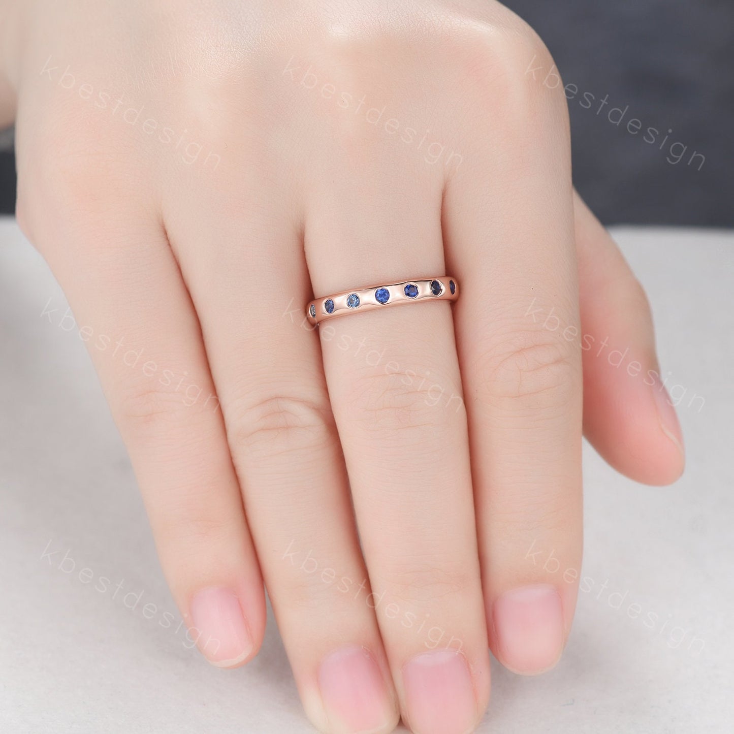 2mm alexandrite wedding band unique eternity sapphire and alexandrite wedding ring rose gold stacking matching bridal promise ring