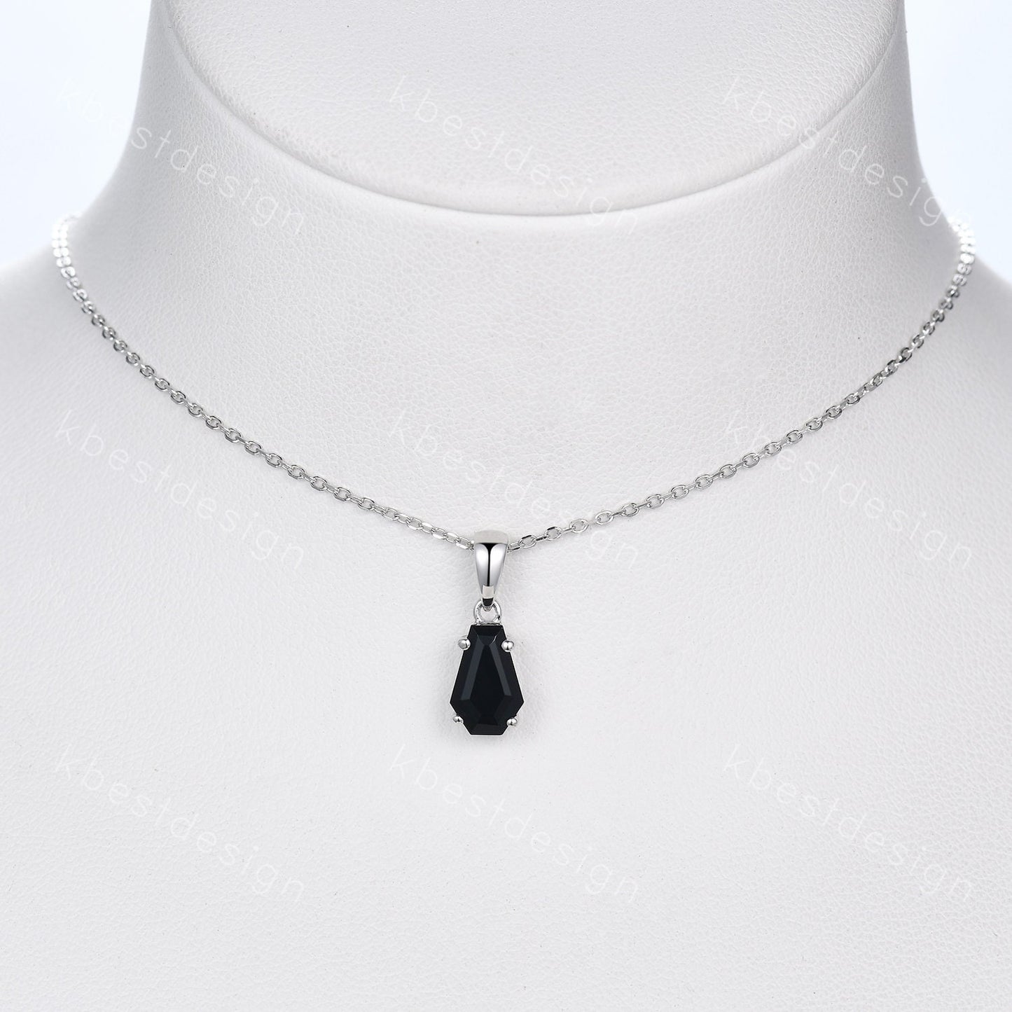 Coffin cut black onyx necklace 925 sterling dainty black gold pendant black gemstone jewelry minimalist anniversary gift for her