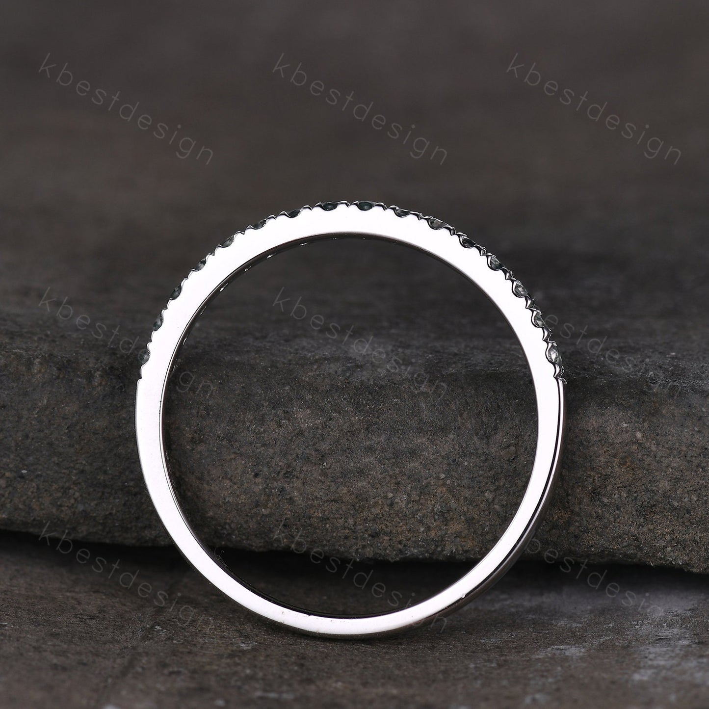 1.5mm blue sandstone wedding band sterling silver dainty stacking matching band galaxy sandstone ring for women anniversary gift